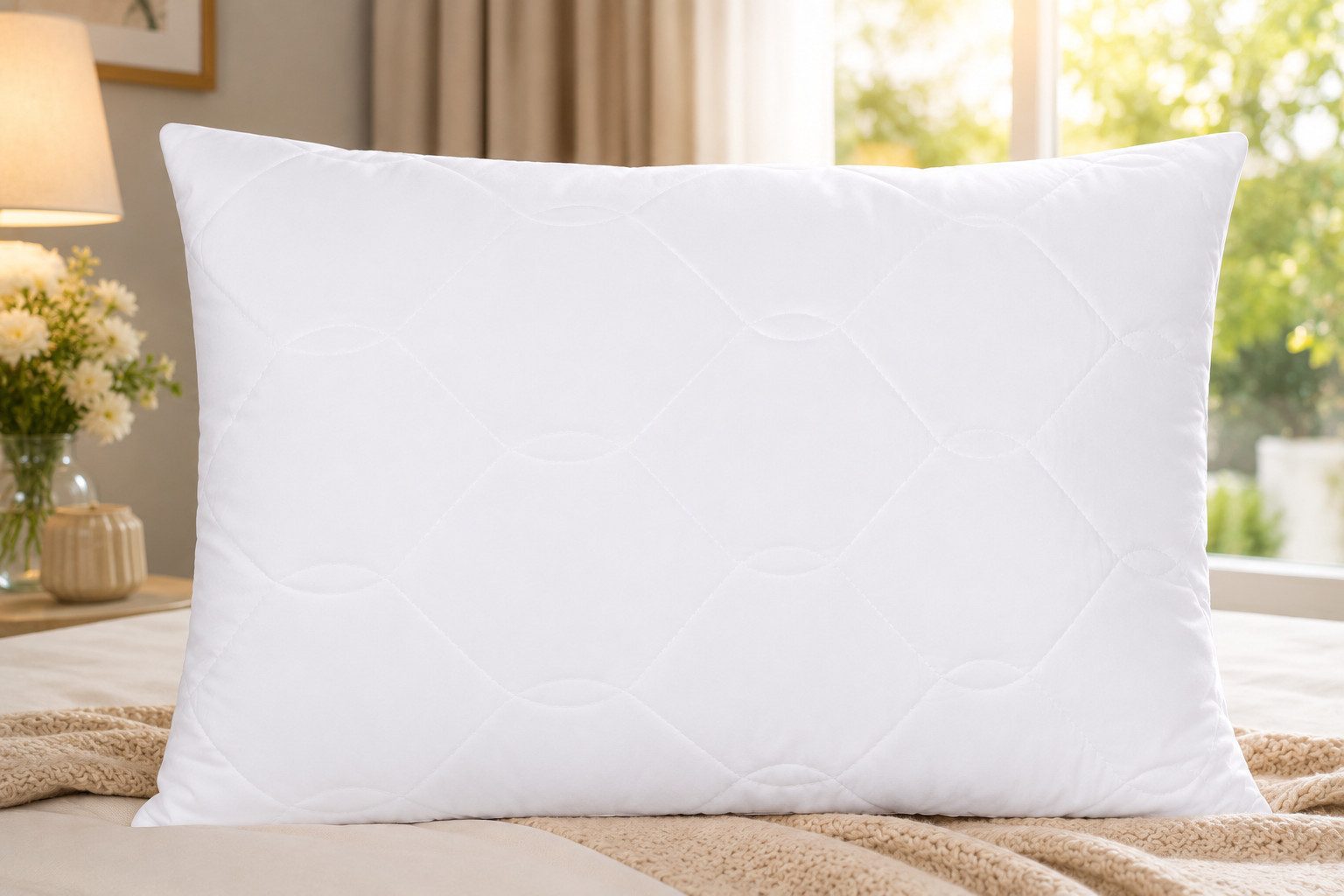 Best for Home Schlafkissen Ergonomisches 40x60 Kopfkissen mit Hohlfaserfüllung & Baumwollbezug, Füllung: silikonisierte Hohlfaser, Bezug: 100 % Baumwolle, Rücken, Seite, Bauch, Kopfkissen, 1 Kopfkissen 40×60 cm, ergonomisch, hypoallergen, atmungsaktiv 