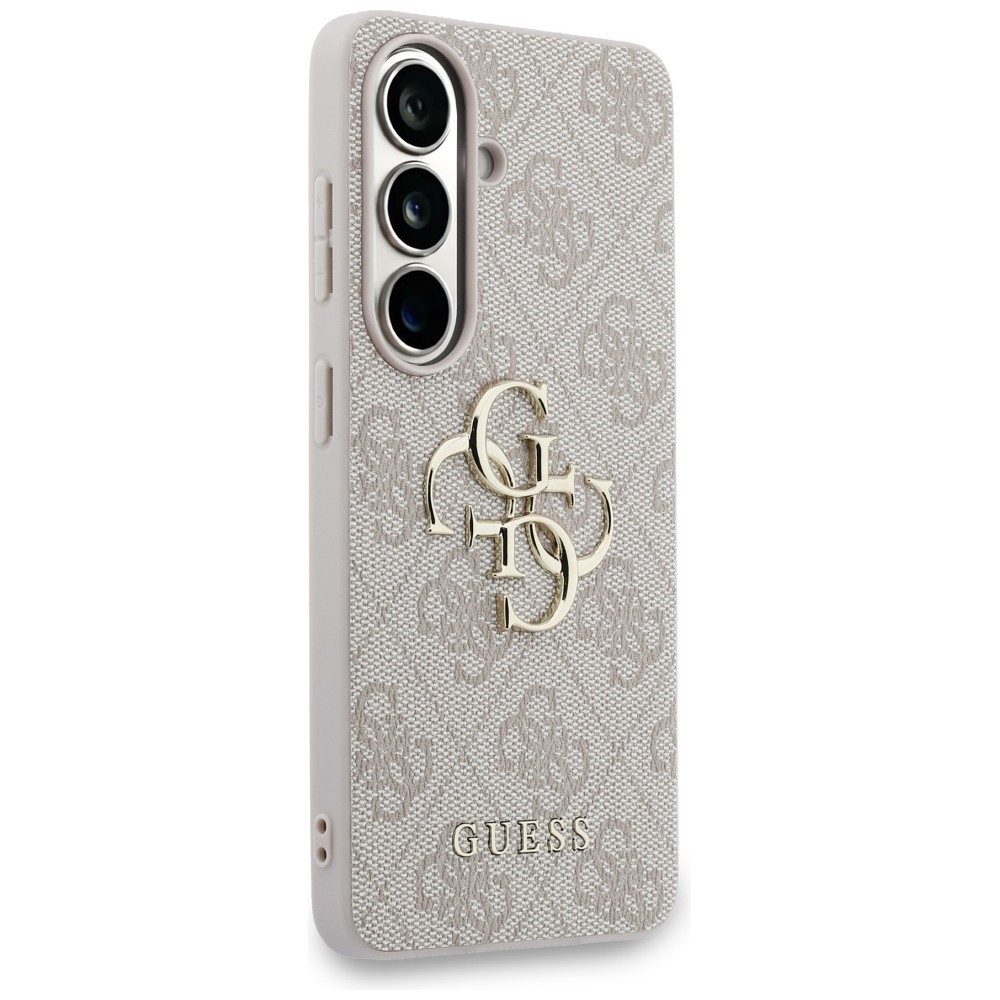 Guess Handyhülle Hülle rosa Galaxy S26 Plus Kunstleder Big Logo goldfarben Metall – Bild 4 von 5