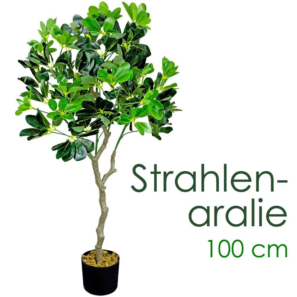 Kunstbaum Kunstpflanze Schefflera Aralie Kunstbaum Künstliche Pflanze 100 cm