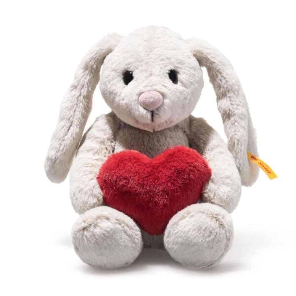 Steiff Kuscheltier Steiff Hase Hoppie Love grau 16 cm mit Herz 081125