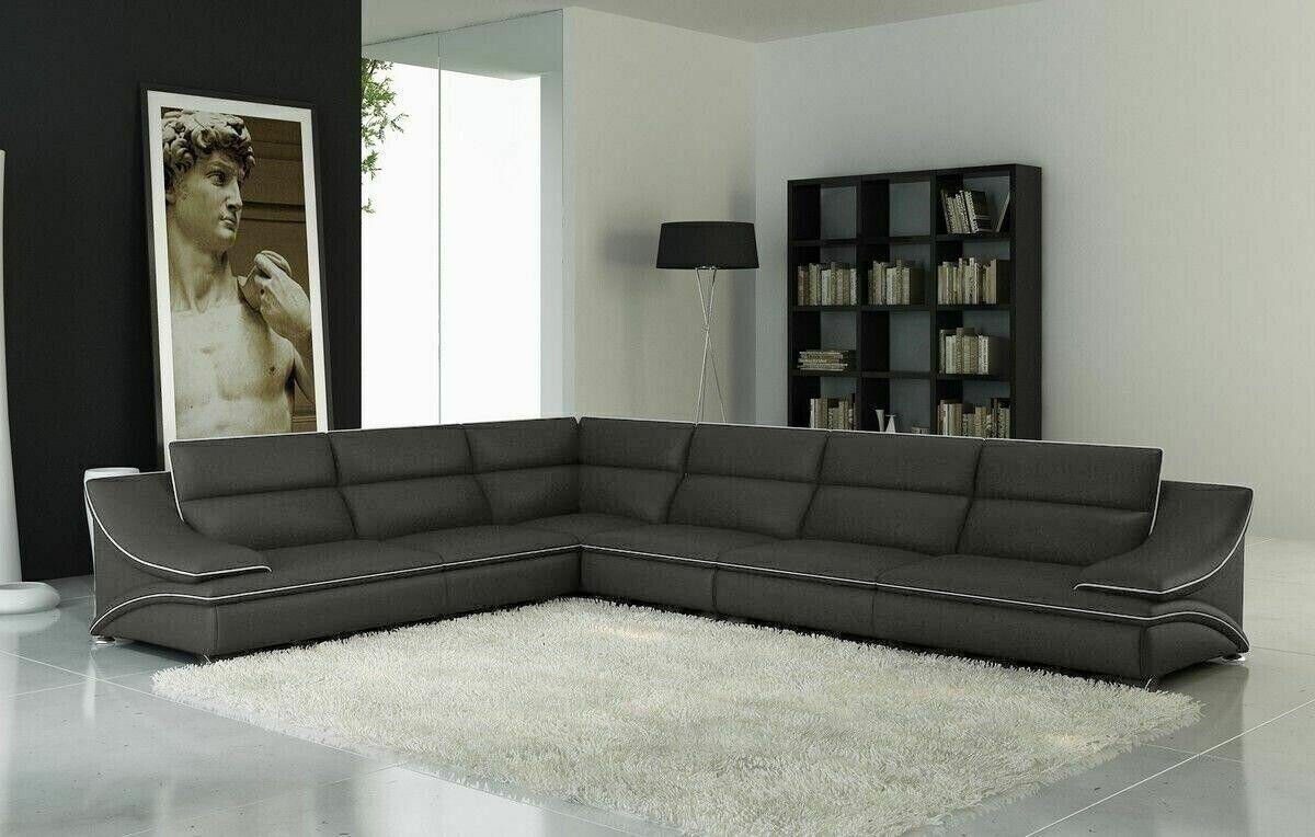 JVmoebel Europa Grau A1160 Made Ecksofa Ecksofa Sofa Design Modern Ledersofa in Garnitur Sofort,