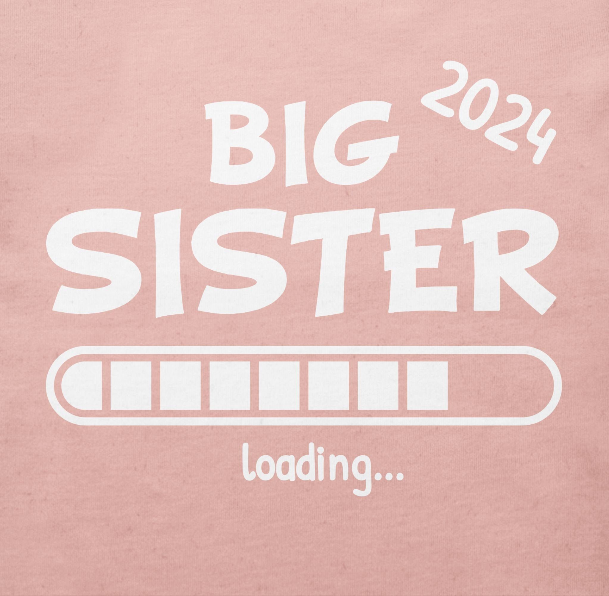 Geschwister 2024 Shirtracer Bruder loading Babyrosa Schwester T-Shirt Big 1 Sister und