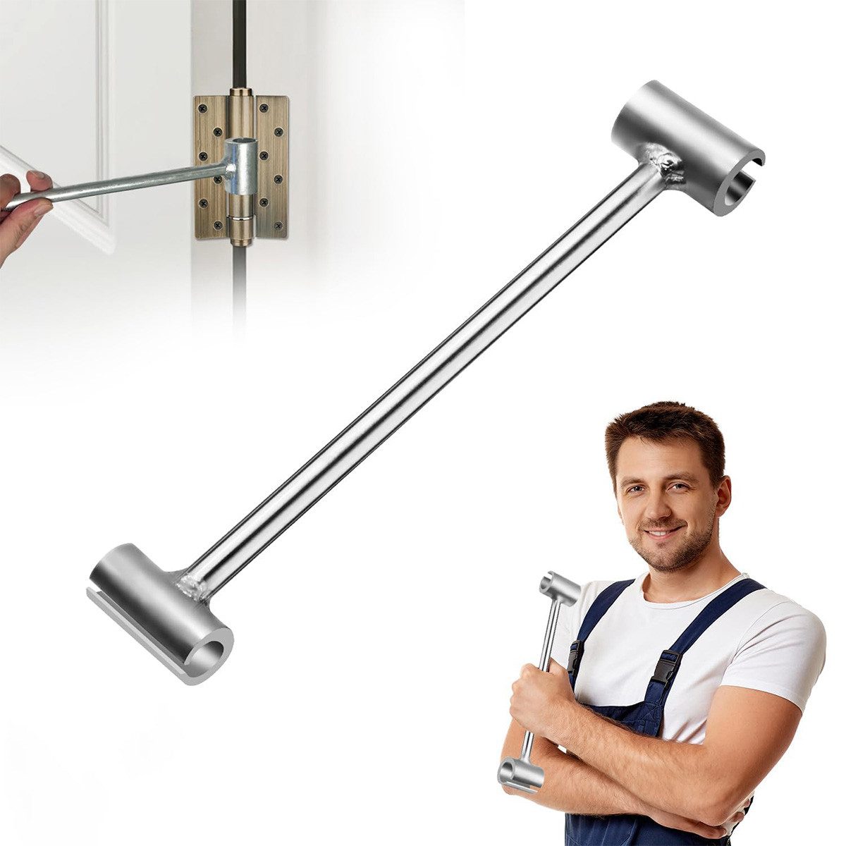 Welikera Steckschlüssel Türscharnier Einstellwerkzeug,Bandrichteisen,23/25 mm,Stahl, Scharnierverstellung geeignet für Türen,Schränke und Fenster