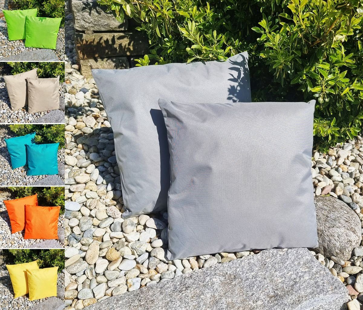 Grau Innen Füllung JACK 45x45cm Robust, Außen & JACK für Outdoor Kissen Lounge Dekokissen Dekokissen Sitzkissen, inkl. Strapazierfähig, Wasserabweisend,