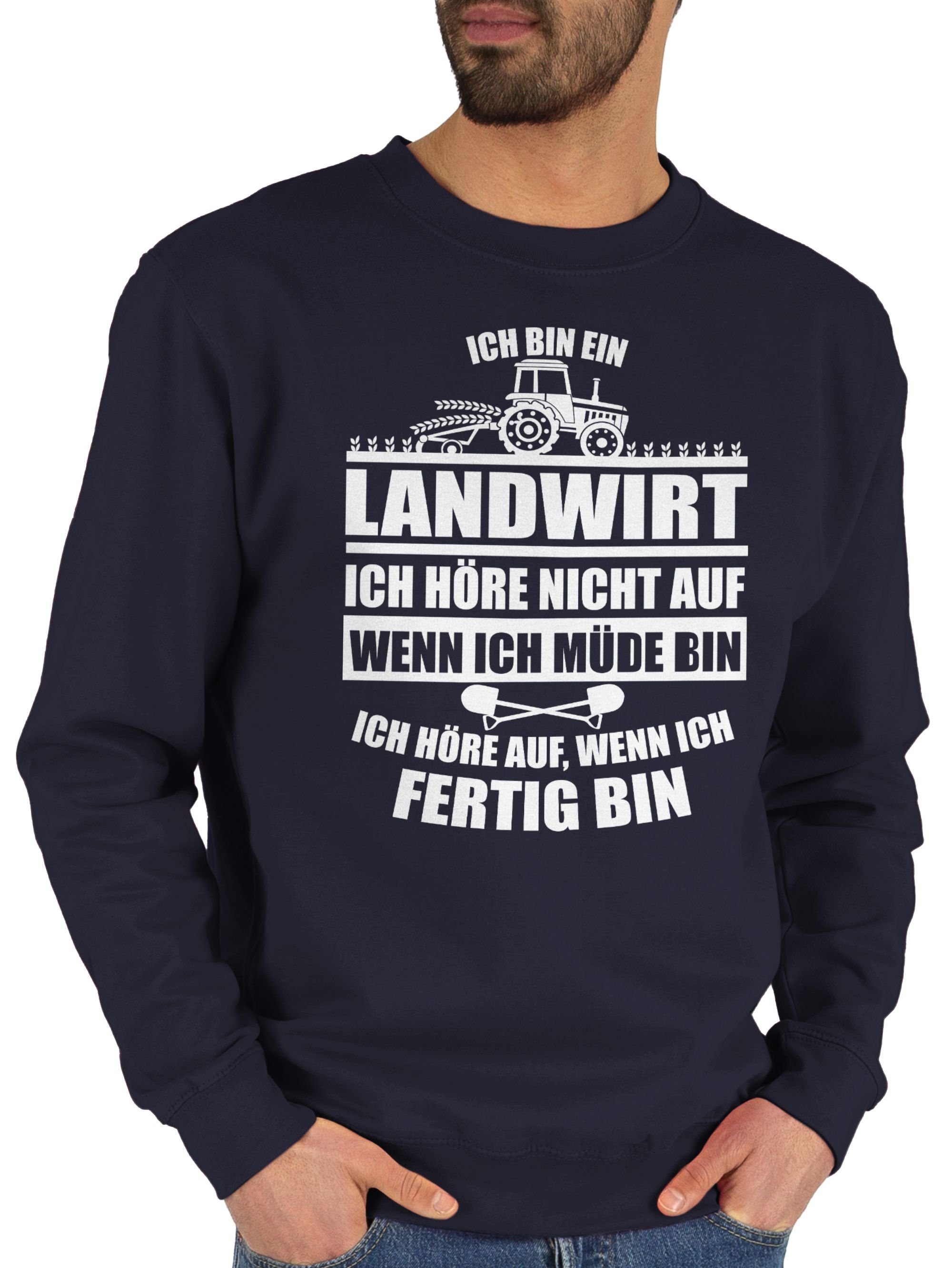 (1-tlg) Ich 3 Landwirt bin Landwirt Geschenk Dunkelblau Sweatshirt ein Bauer Shirtracer