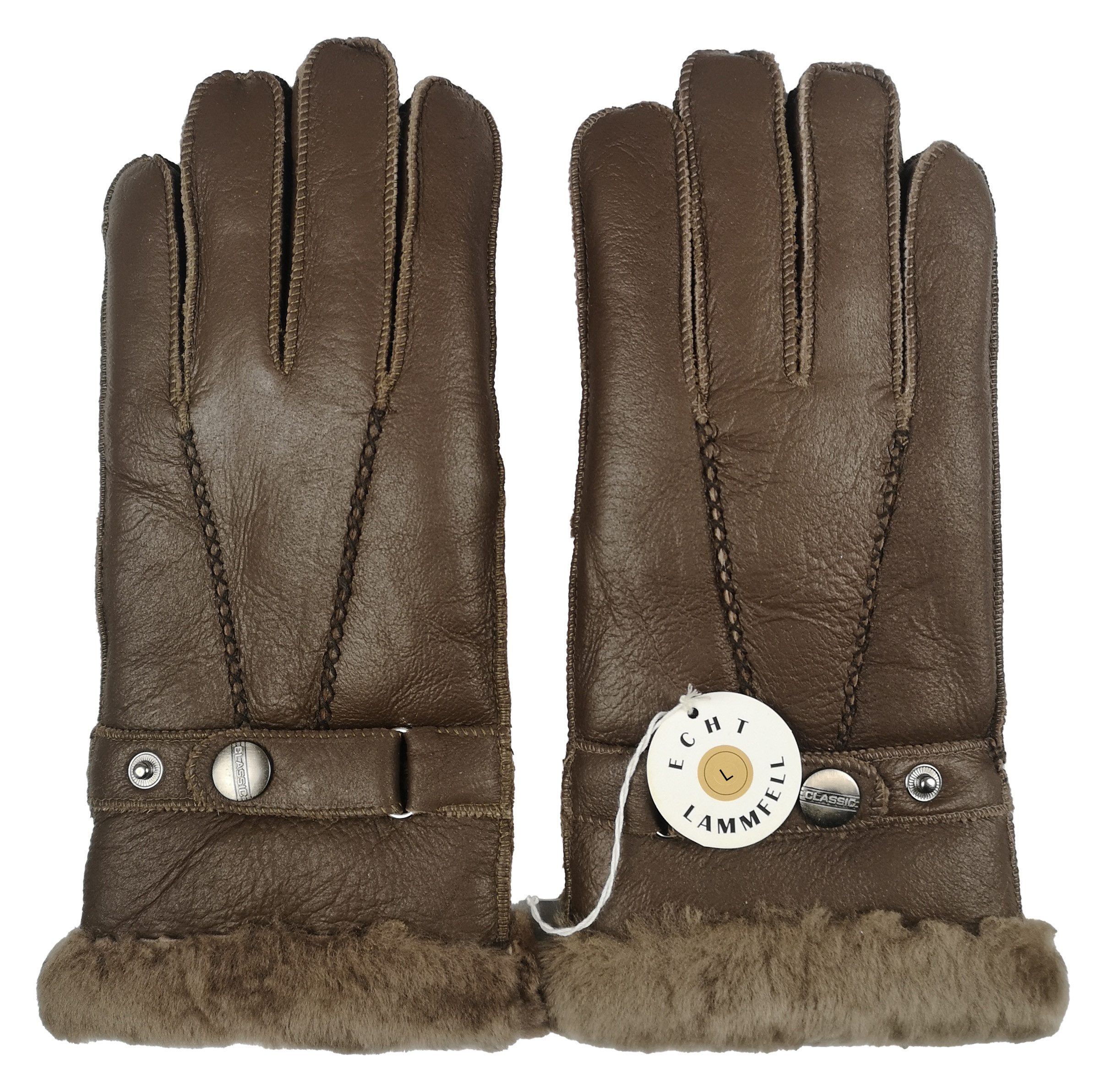 Reissner Lammfelle Lederhandschuhe Finger Перчатки Nappaleder gefüttert echtes Lammfell (1-St)