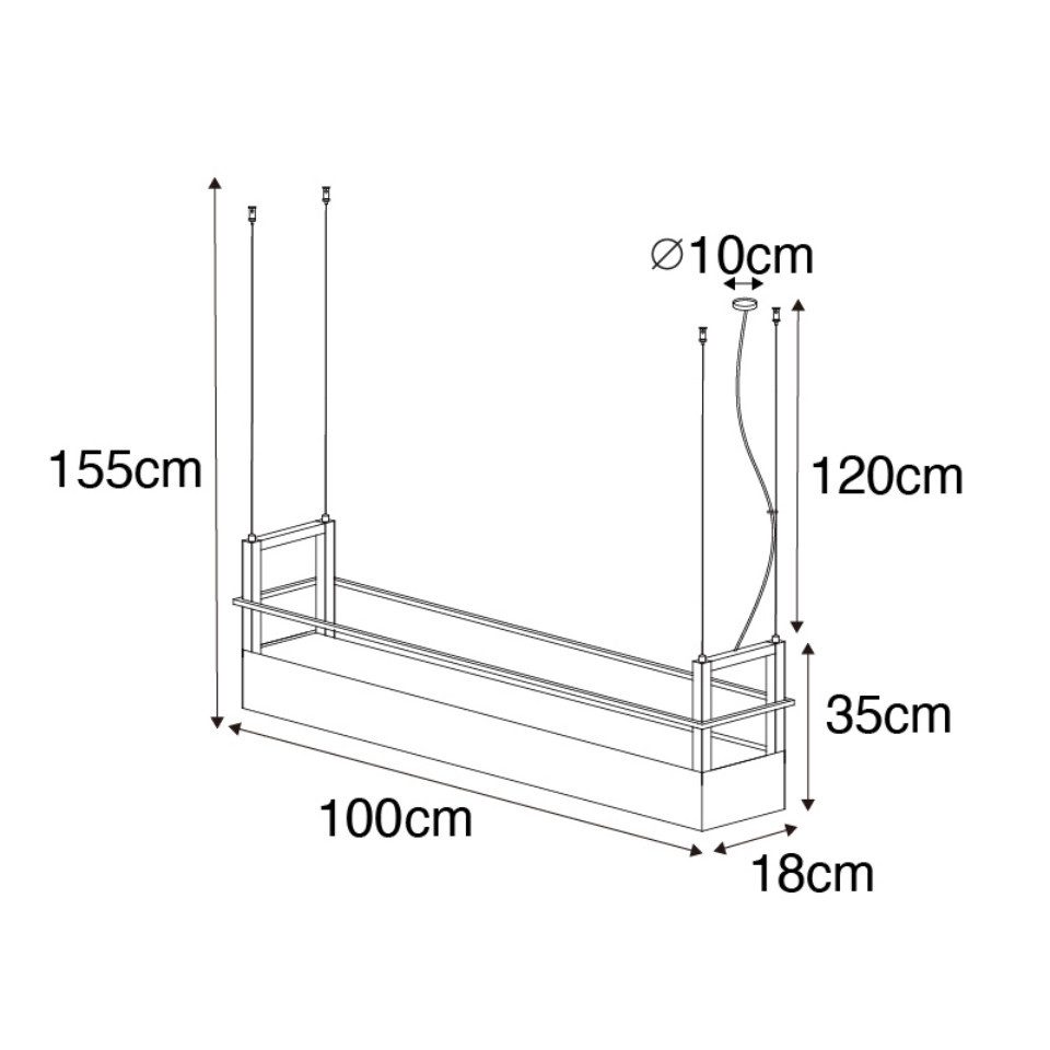 Qazqa Pendelleuchte Cage rack, ohne Leuchtmittel, Warmweiß, QAZQA Hängeleuchte, gu10, Schwarz, Stahl, Industrie