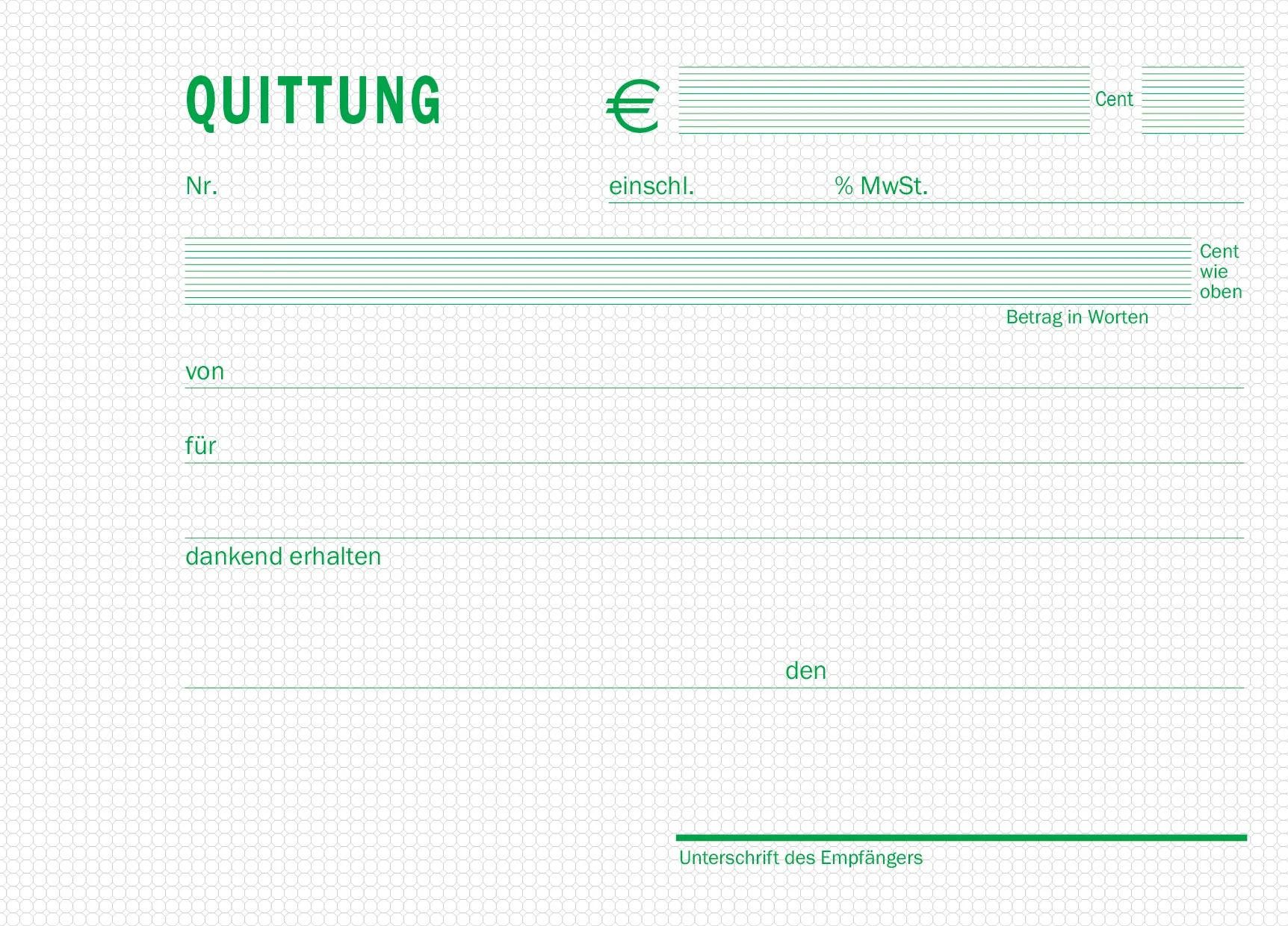 Thumbnail - EXACOMPTA Geschäftspapier 10x Quittungen A6 Quer 2x40 Blatt MwSt inkl. - Motiv - 12612B, Durchschreibebücher