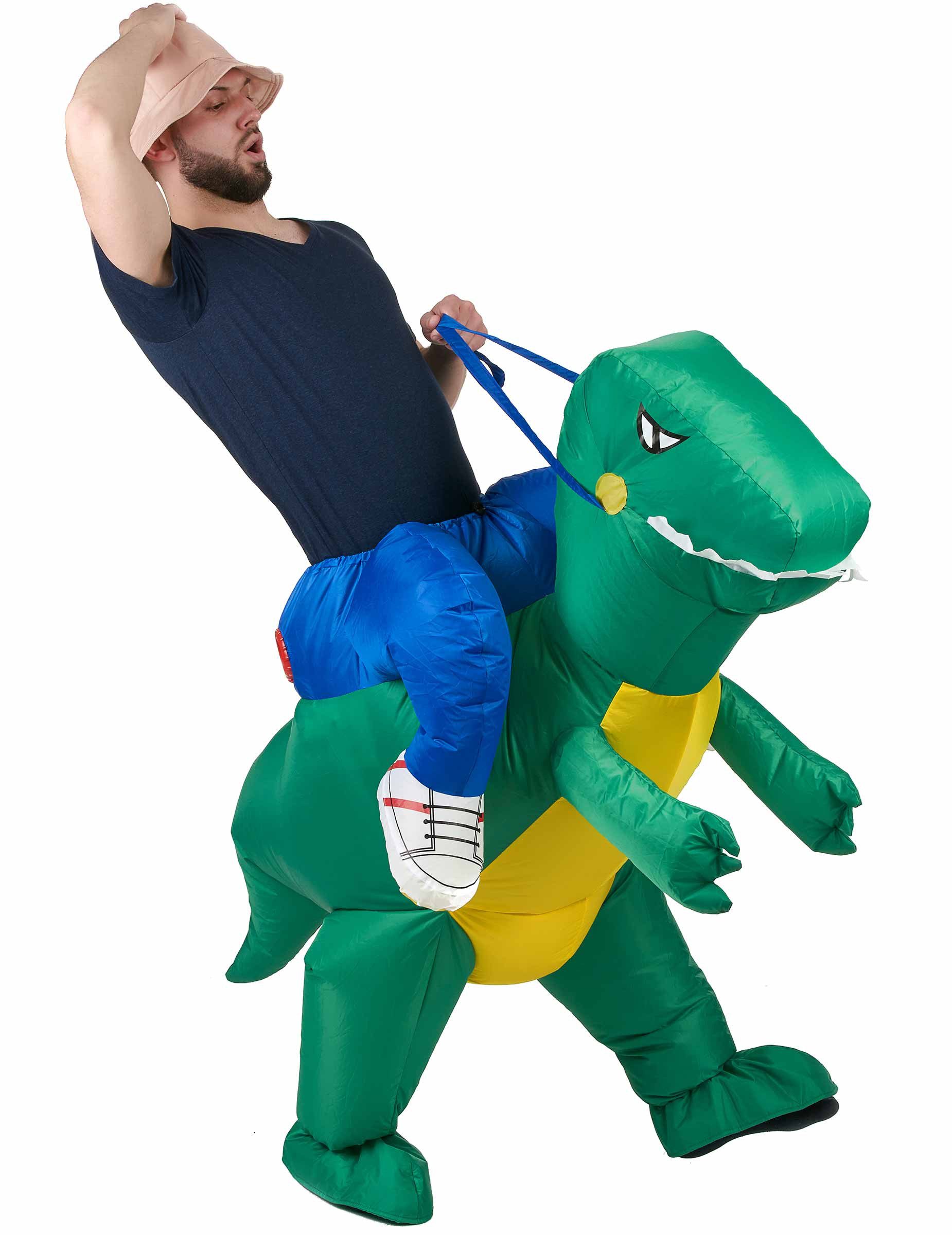 Kostüm Aufblasbares Huckepack-Kostüm Dinosaurier bunt