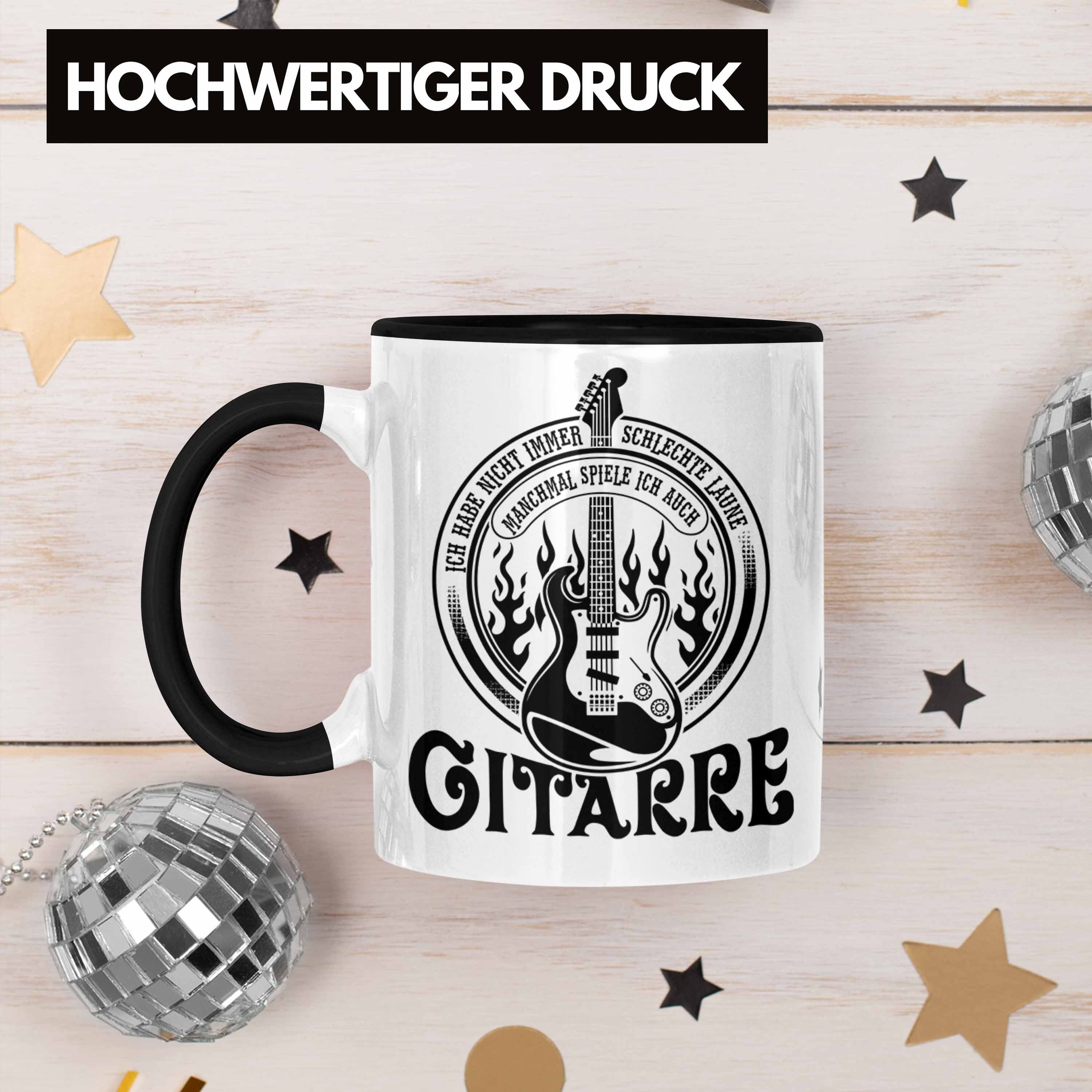 Geschenkidee Schwarz Trendation Spruch Gitarrenspieler Geschenk Kaffee-Bech Tasse Gitarre Tasse
