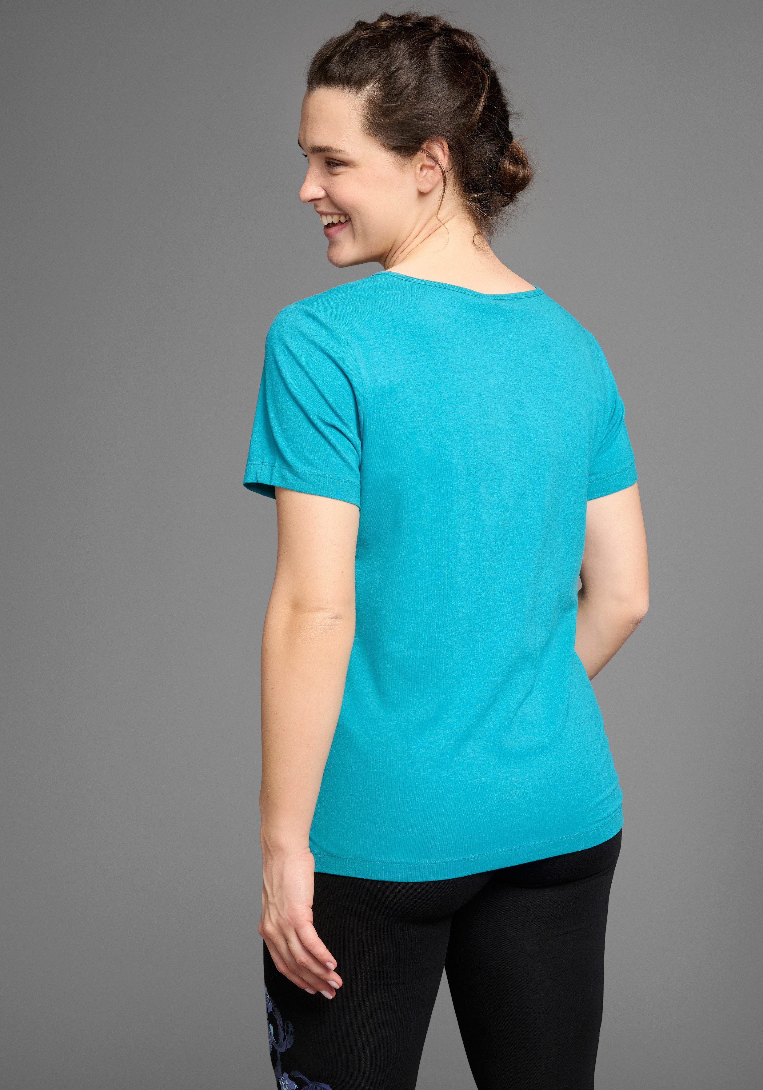 KangaROOS T-Shirt Kurzarm, figurumspielend, unifarben, Rundhalsausschnitt, günstig online kaufen