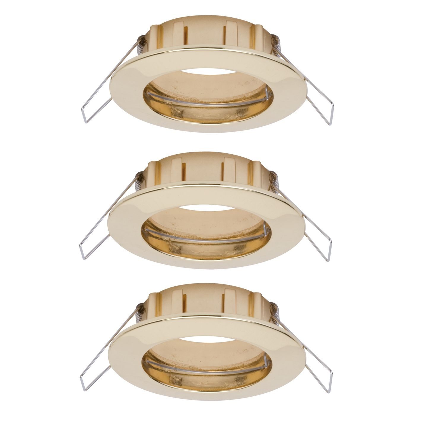 Paulmann Deckenleuchten Paulmann 2easy Premium Einbauleuchten 3er Spot-Set IP44 starr 51mm, Paulmann 2easy Premium Einbauleuchte 3er Spot-Set IP44 starr 51mm Gold