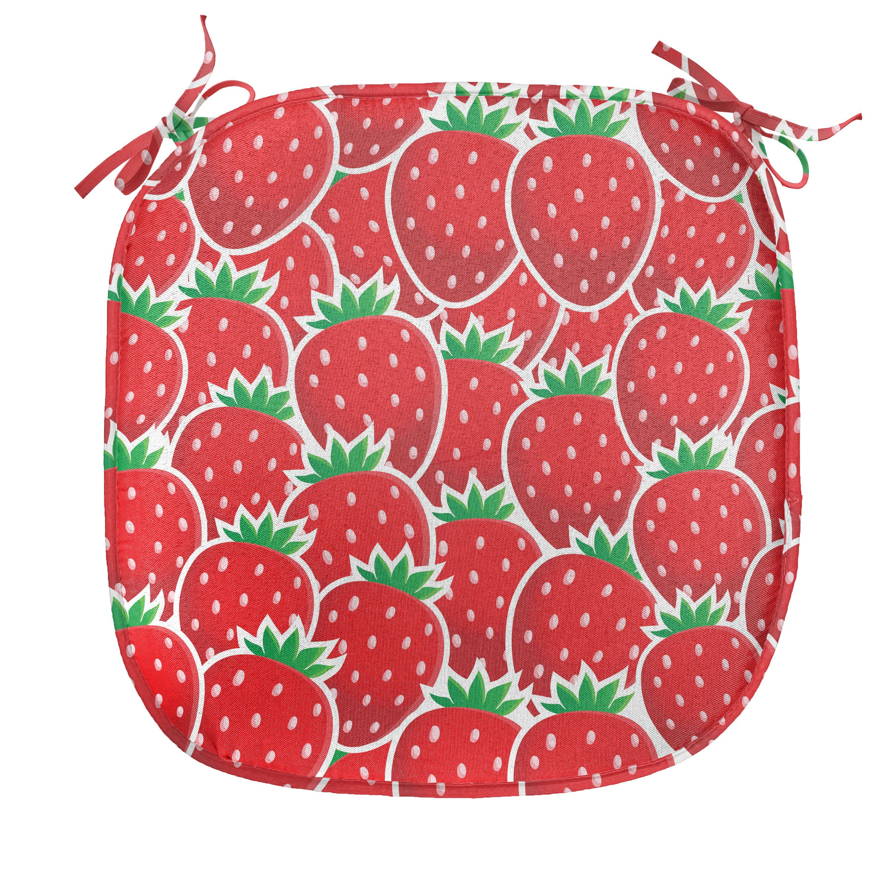 Neue Produkte günstig im Versandhandel bestellen Abakuhaus Stuhlkissen Dekoratives wasserfestes Kissen Früchte mit Strawberry Yummy Botanik für Riemen Küchensitze
