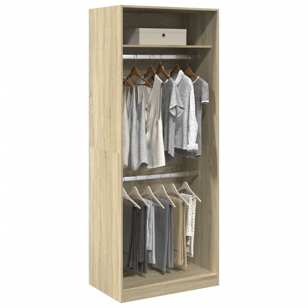 vidaXL Kleiderschrank 80 x 50 x 200 cm Kleiderschrank Sonoma Eiche 80x50x200 cm Spanplatte
