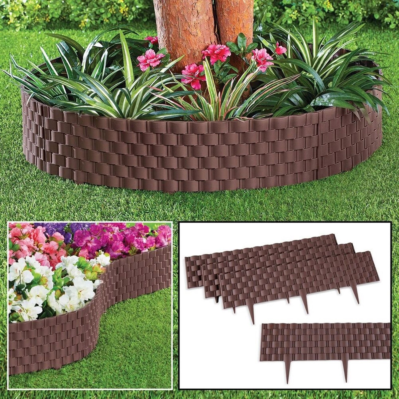 HTI-Living Beetumrandung Beetumrandung Nessa Flechtzaun 4-teilig günstig online kaufen