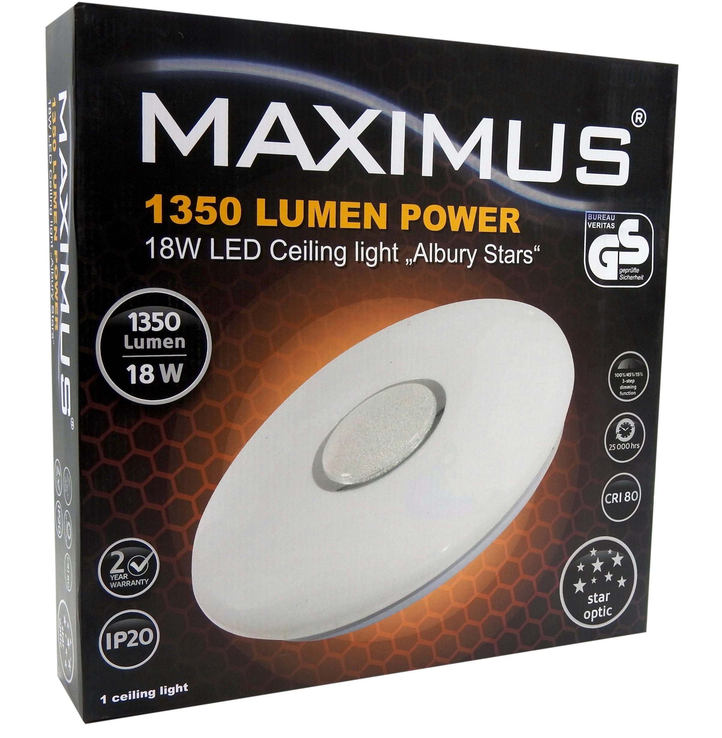 Maximus LED Deckenleuchte, LED fest integriert, Warmweiß, Deckenlampe  Sternenhimmel Wohnzimmer Lampe Leuchte Wandlampe