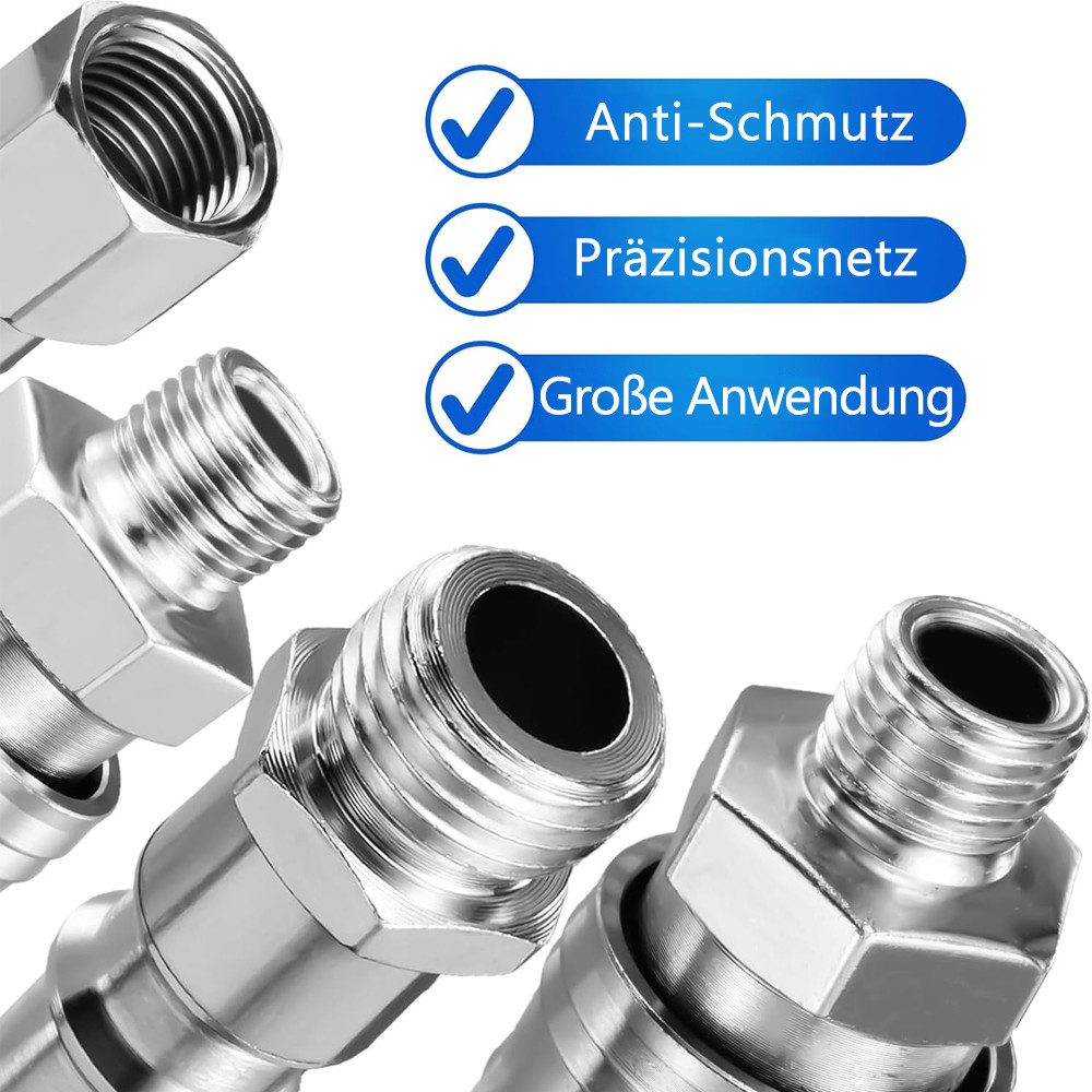 AFKSMILE Schlauchkupplung 10 Stück Druckluftkupplung, Druckluftkupplung 1/4"BSP Schnellkupplung