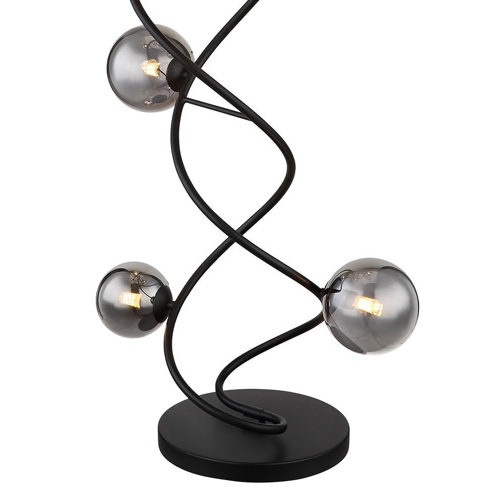 LED 159 cm 6-Flammig Globo Stehleuchte Glas Rauchfarben Stehlampe, Standlampe H