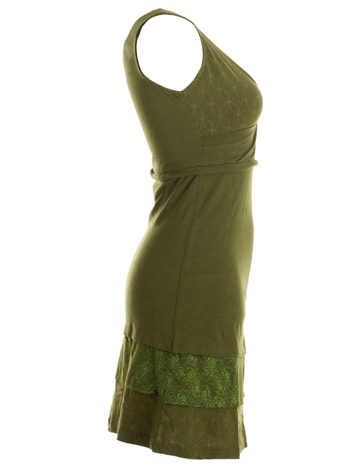Vishes Sommerkleid Kurzes ärmelloses mini Sommerkleid bedruckt Tunika Elfen, Hippie, Goa, Ethno Style