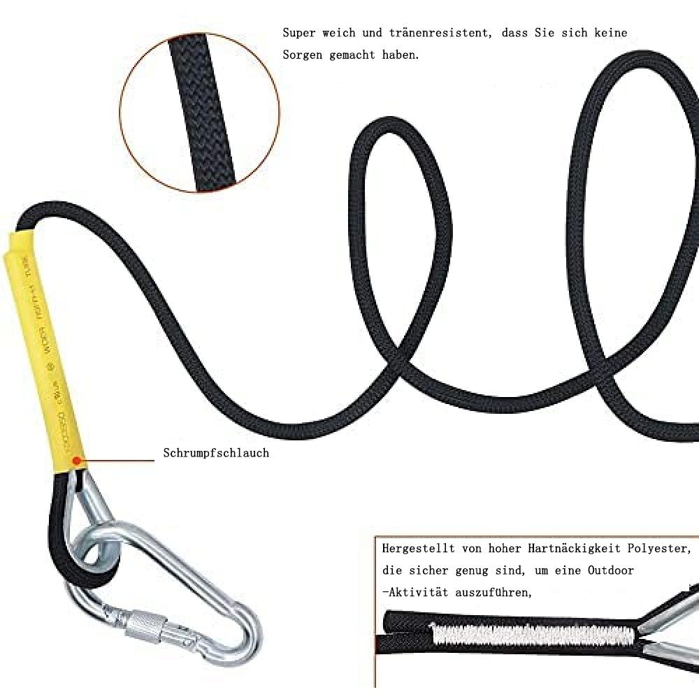 GelldG Outdoor-Seil Durchmesser 8mm Hochfestes Seil Seil schwarz(10m) Nylon Statisches