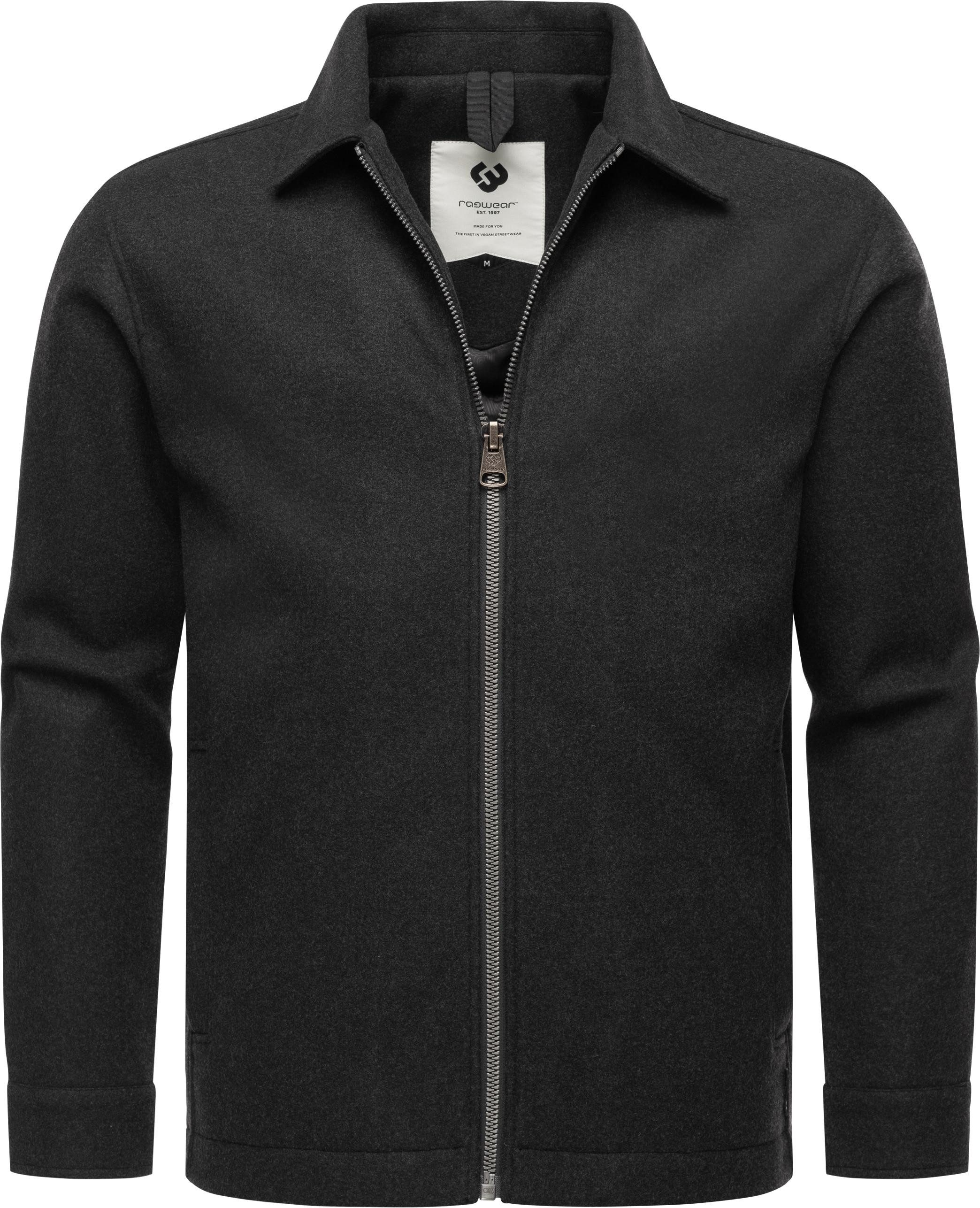 Ragwear Outdoorjacke Azzte Felt stylische Herren Hemdjacke in Woll-Optik