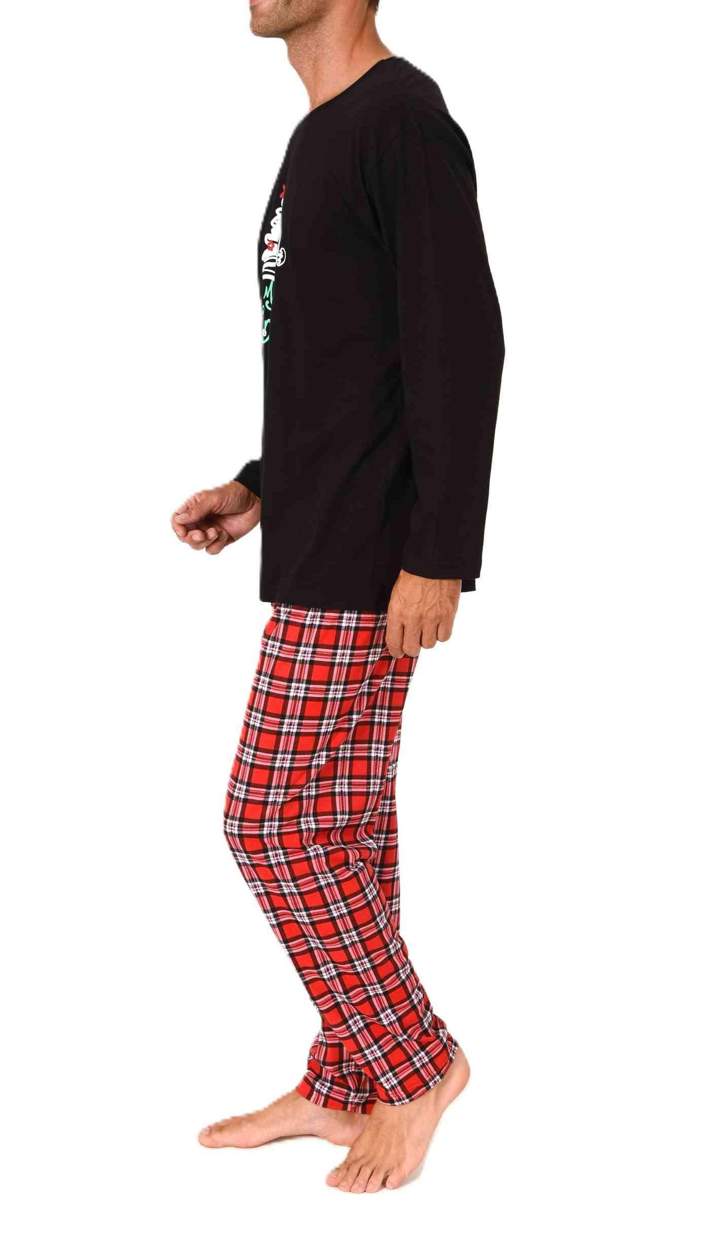 Normann Pyjama Normann Herren langarm Weihnachts Schlafanzug mit Weihnachts Motiv – Bild 3 von 5
