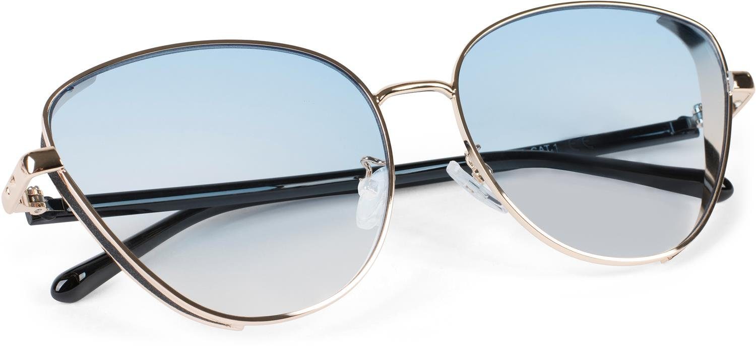 Getönt Glas / getönt Gold (1-St) styleBREAKER Sonnenbrille Gestell Blau