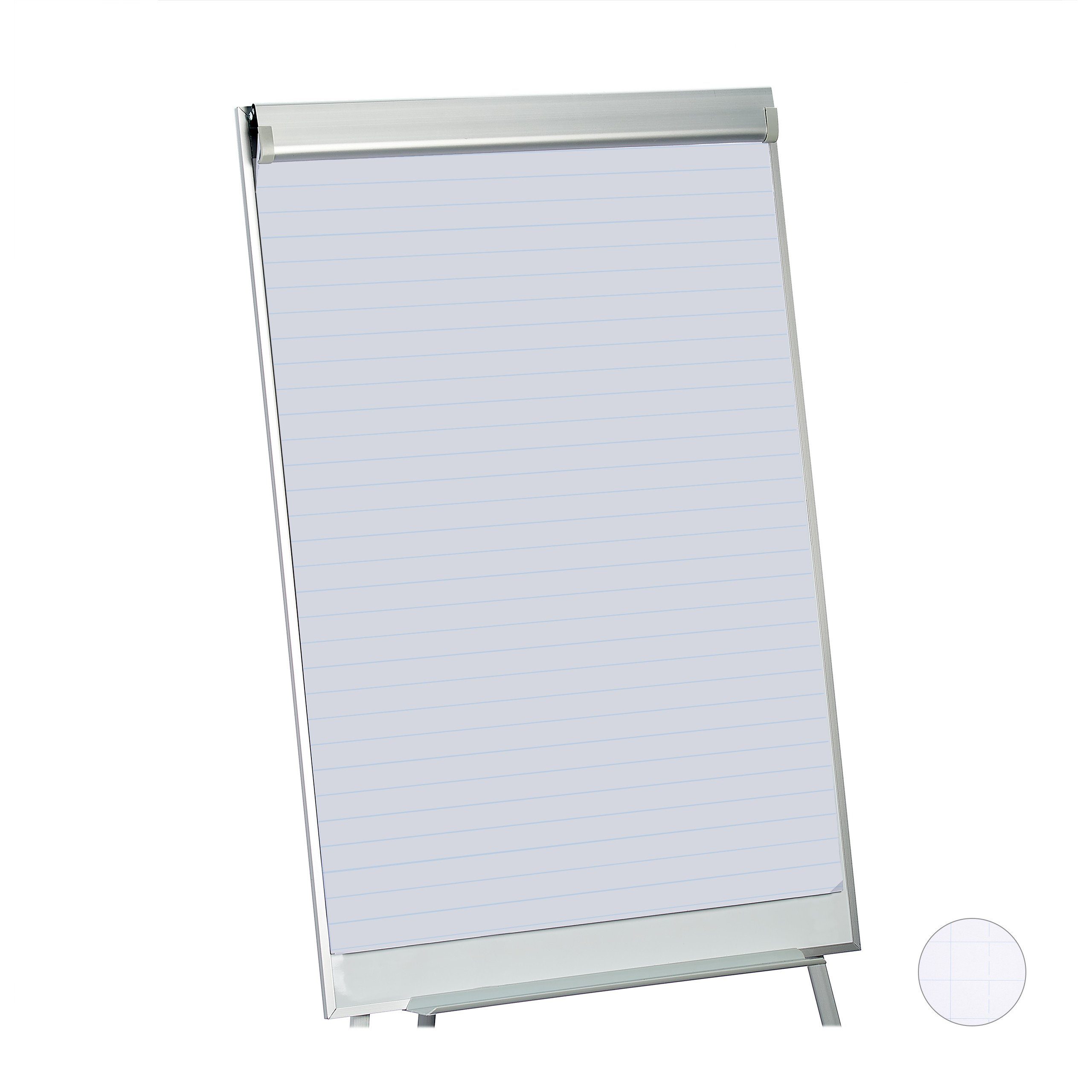 relaxdays Magnettafel Flipchart Papier 50 Blatt, liniert