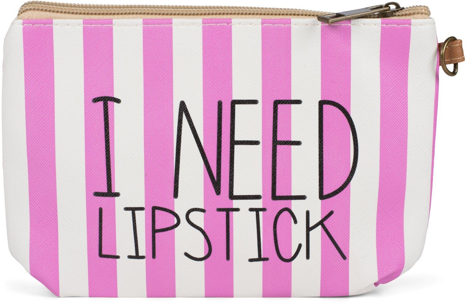 styleBREAKER NEED LIPSTICK Kosmetiktasche Gestreifte I Beautybag (1-tlg),