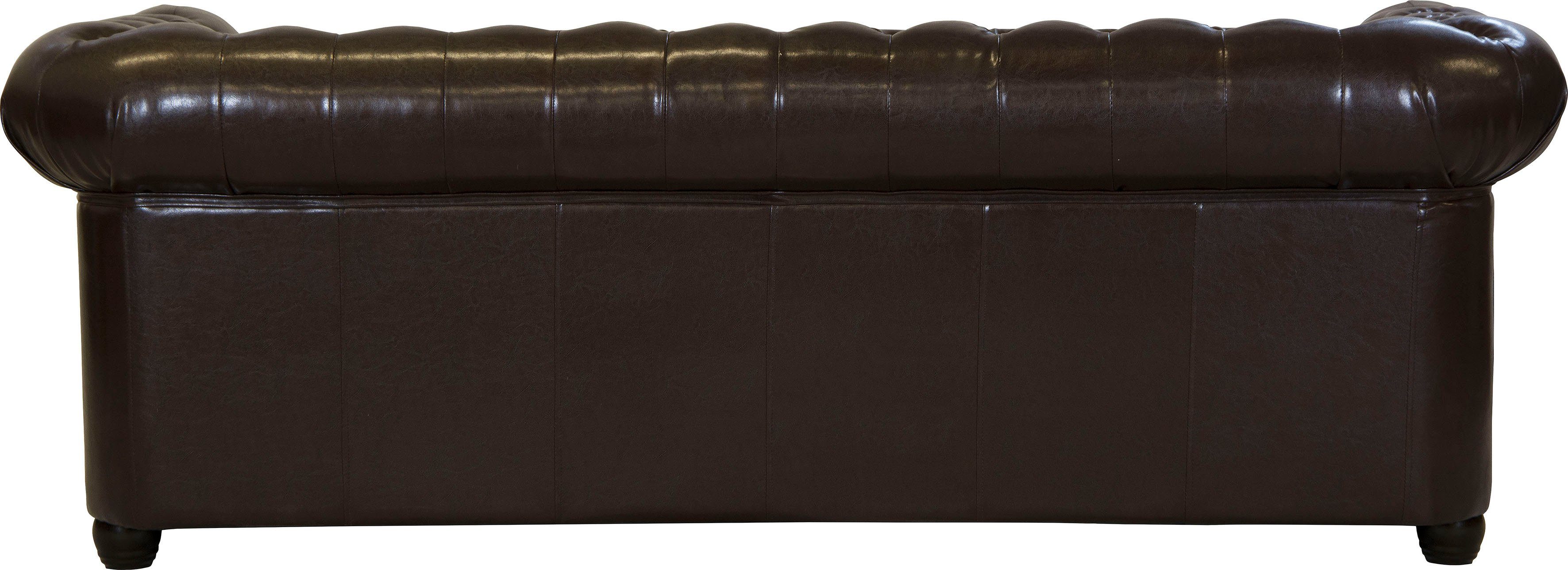 Home affaire Chesterfield-Sofa Rysum, Chesterfield-Optik, in 2 Bezugsqualitäten, 2 Ausf. schnell lieferbar