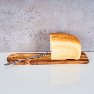 Levandeo® Schneidbrett, Schneidebrett ca. 30x10cm Olivenholz Küchenbrett Brettchen Küchenhelfer Holz Unikat