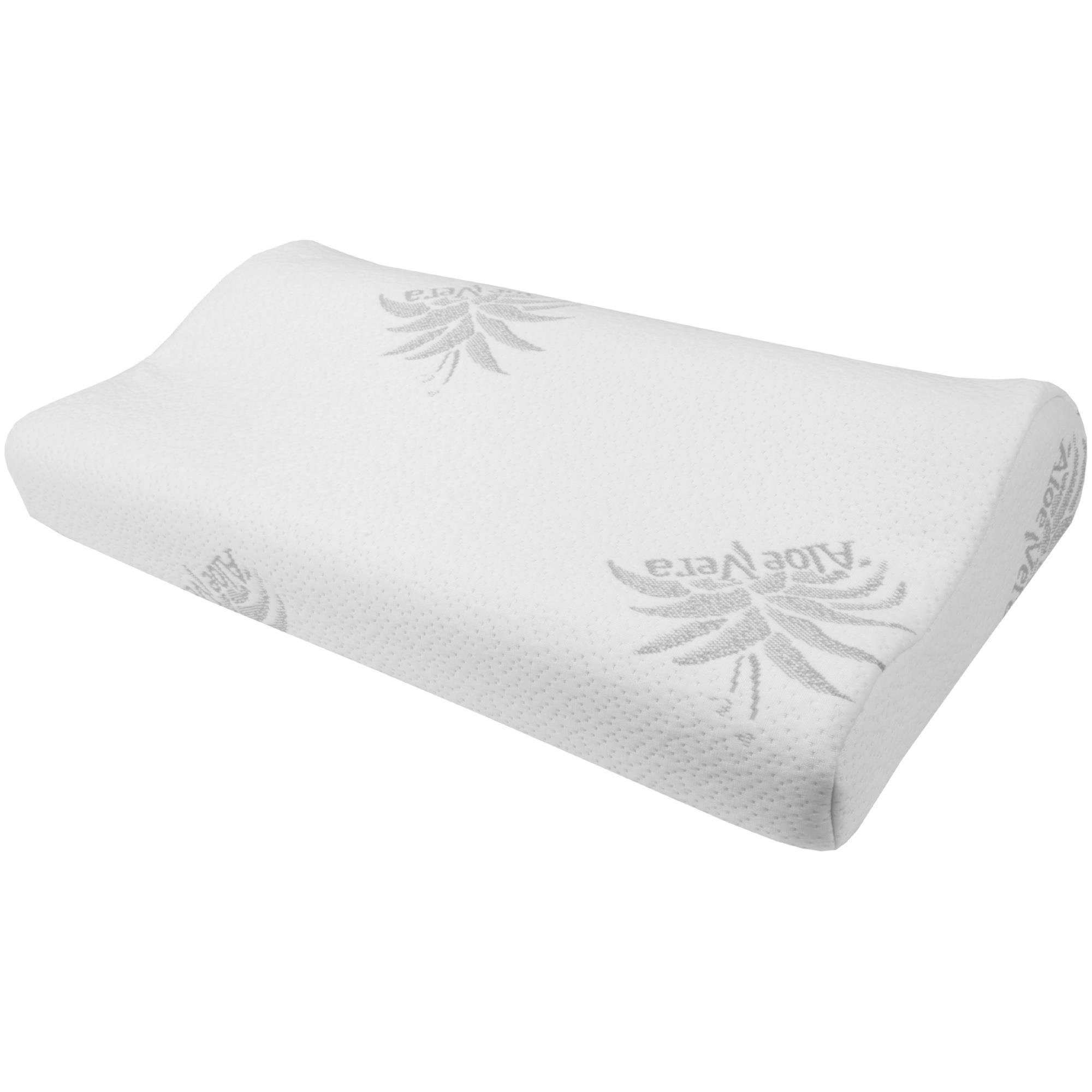 Produktbild von Aloe Vera Gel Nackenstützkissen Mit Aloe Vera Bezug - Visco-Schaum & Bambus-Aktivkohle - Inkl. Reisetasche Blackroll Kissen