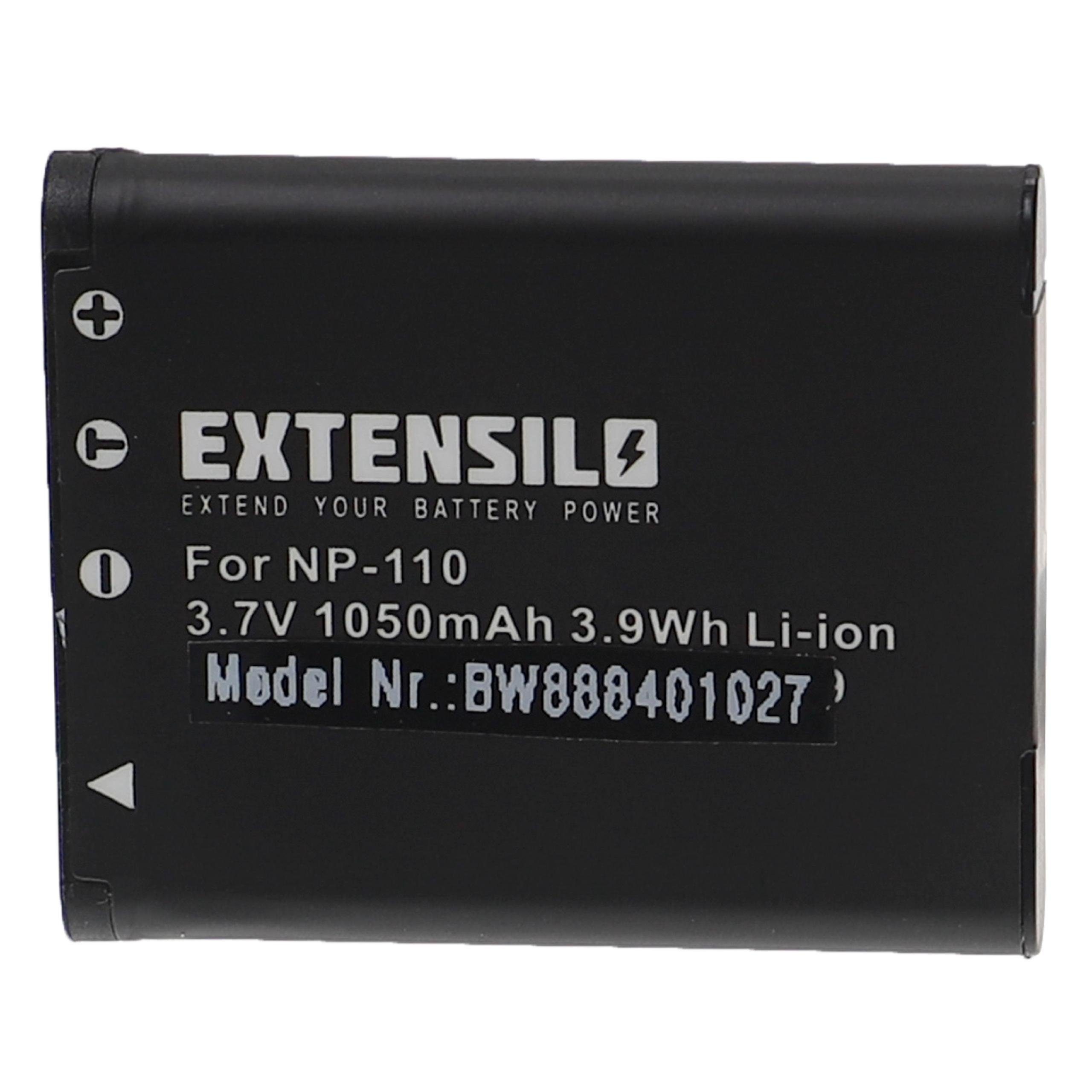 Extensilo NP-110, V) NP-110DBA, 1050 NP-110L NP-160, für für Casio (3,7 Kamera-Akku Ersatz mAh Li-Ion