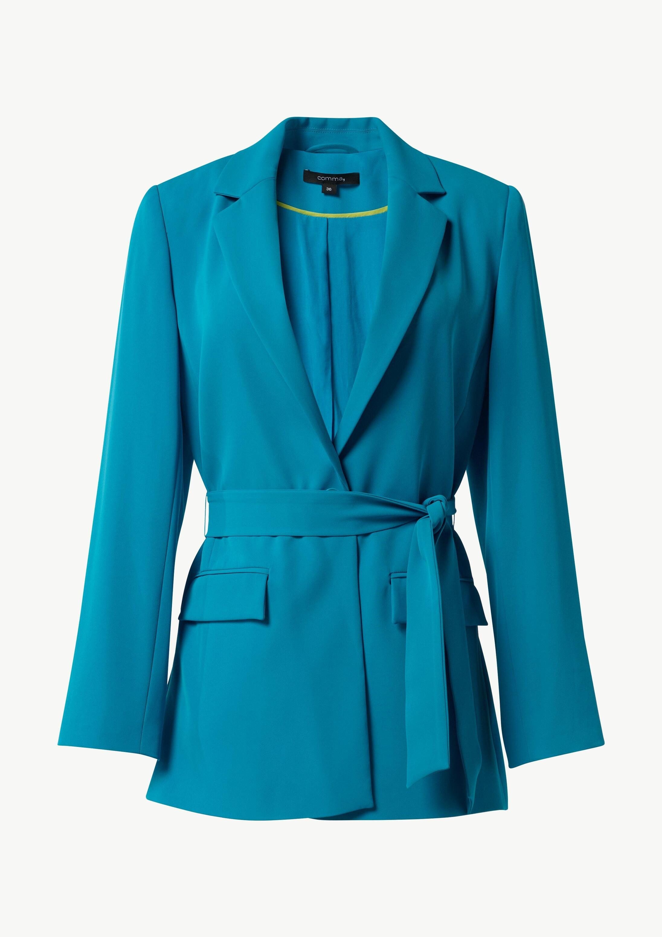 comma Jackenblazer Indoor-Blazer Fließender Longblazer mit Bindegürtel