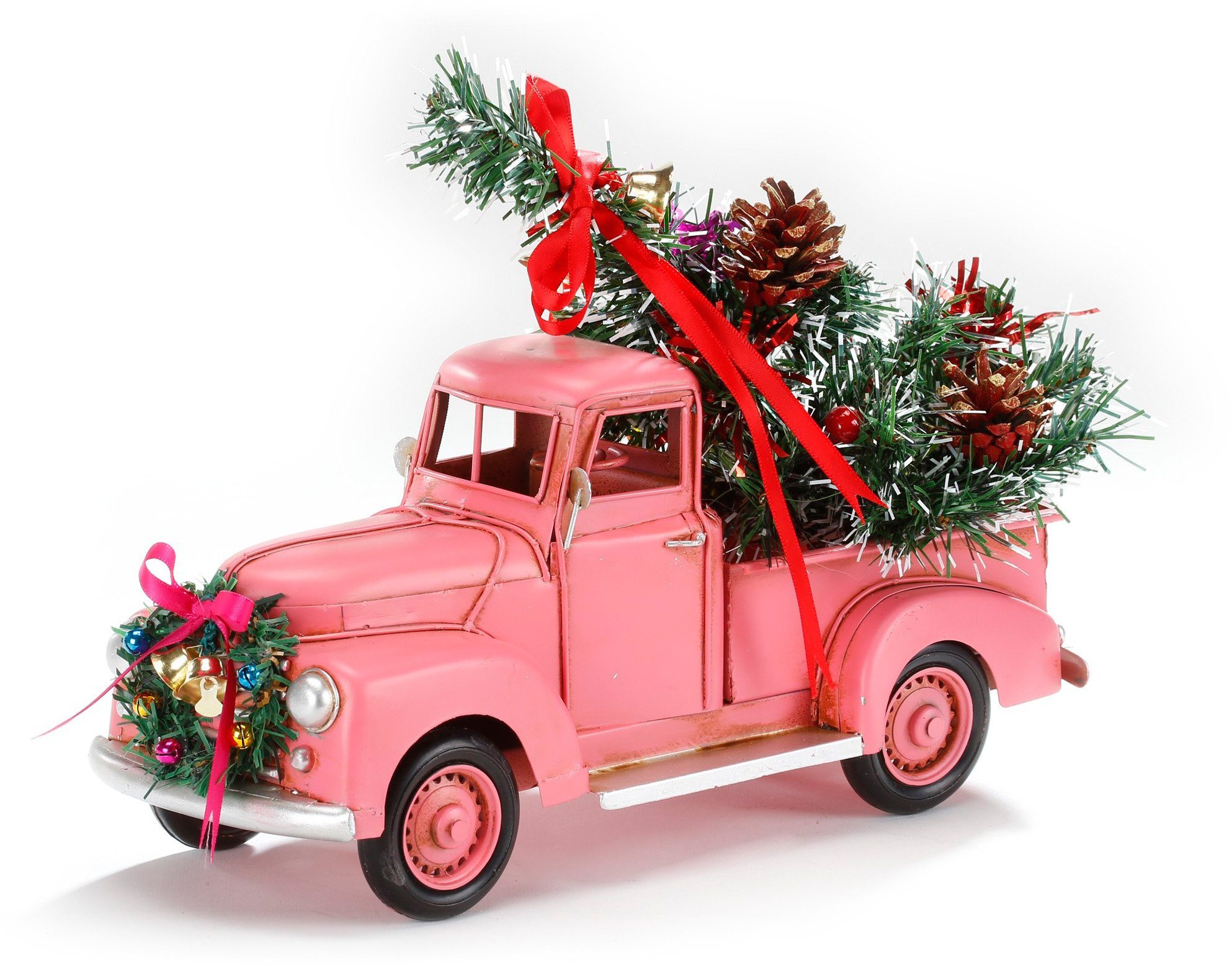 CHRISTMAS GOODS by Inge Weihnachtsfigur Pick-up Oldtimer, Weihnachtsdeko (1  St), mit üppiger Weihnachtsdeko