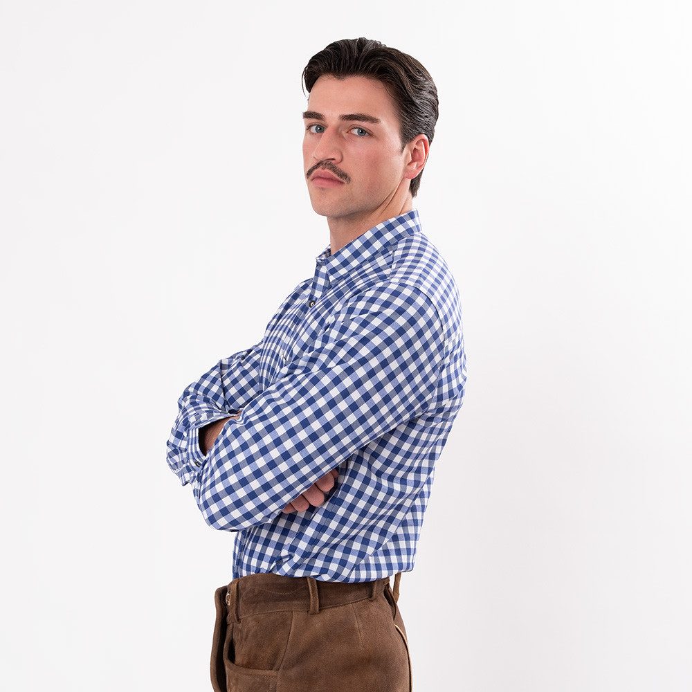 HerzSticht Trachtenhemd HerzSticht Herren kariertes Trachtenhemd (Modell: Hochries) – Bild 4 von 5