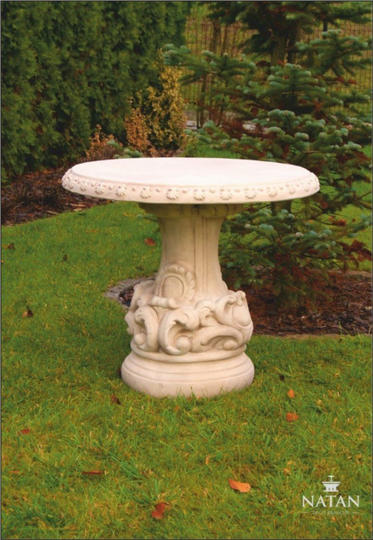 JVmoebel Skulptur Tische Römischer Stil Garten Stein Tisch Rund Terrassen Möbel