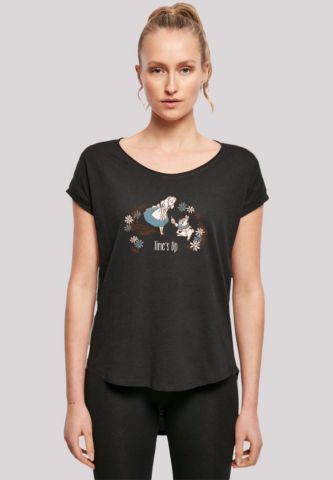 Damen Qualität, Alice Premium Wunderland Up geschnittenes T-Shirt T-Shirt Disney lang extra im F4NT4STIC Hinten Time\'s