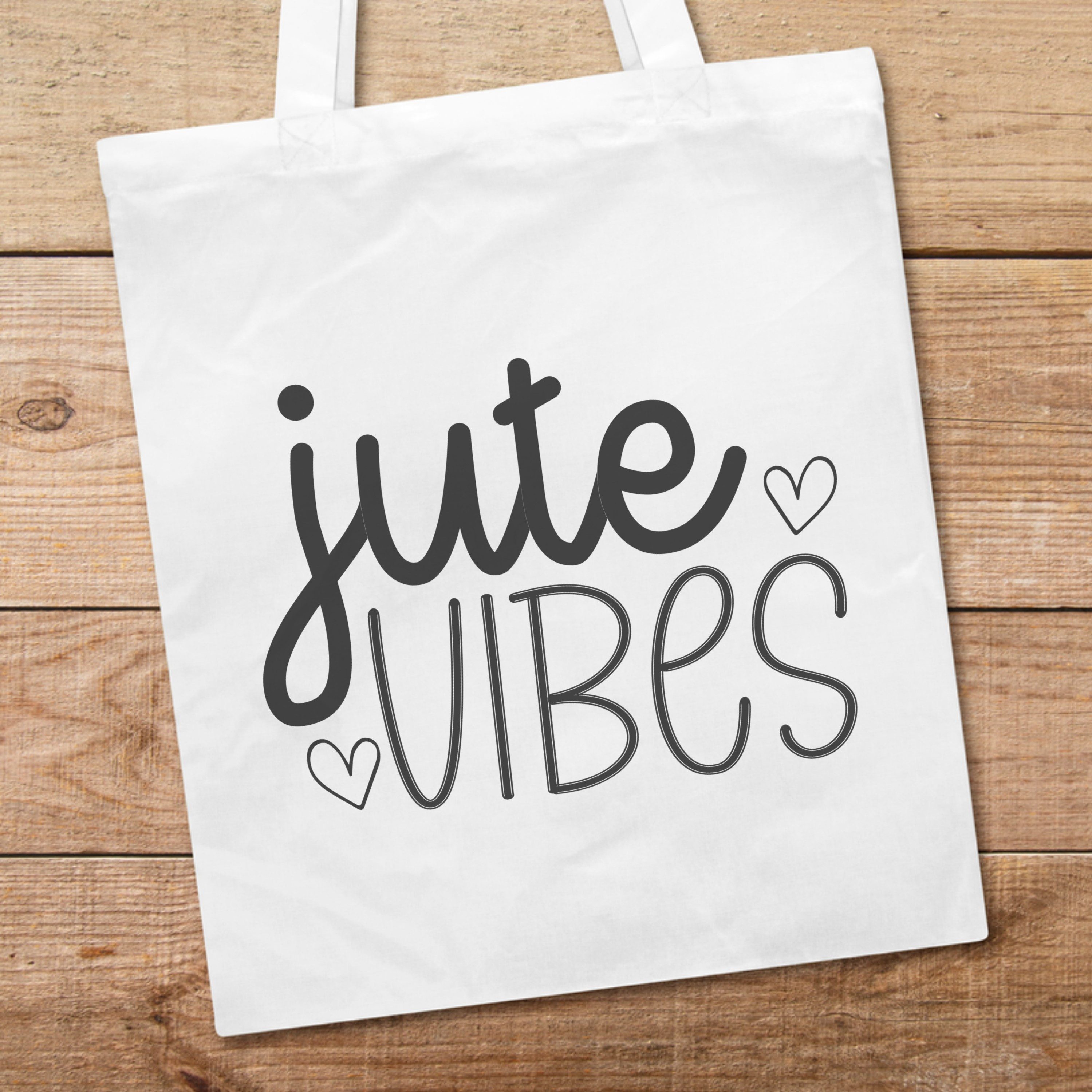 PhotoFancy Tragetasche mit Spruch 'Jute Vibes' - Stoffbeutel, mit lustigem Spruch