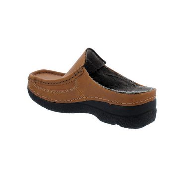 WOLKY ROLL SLIDE Clog, Vegan Pull-Up Vegan, cognac, Wechselfußbett, 0623393 Clog