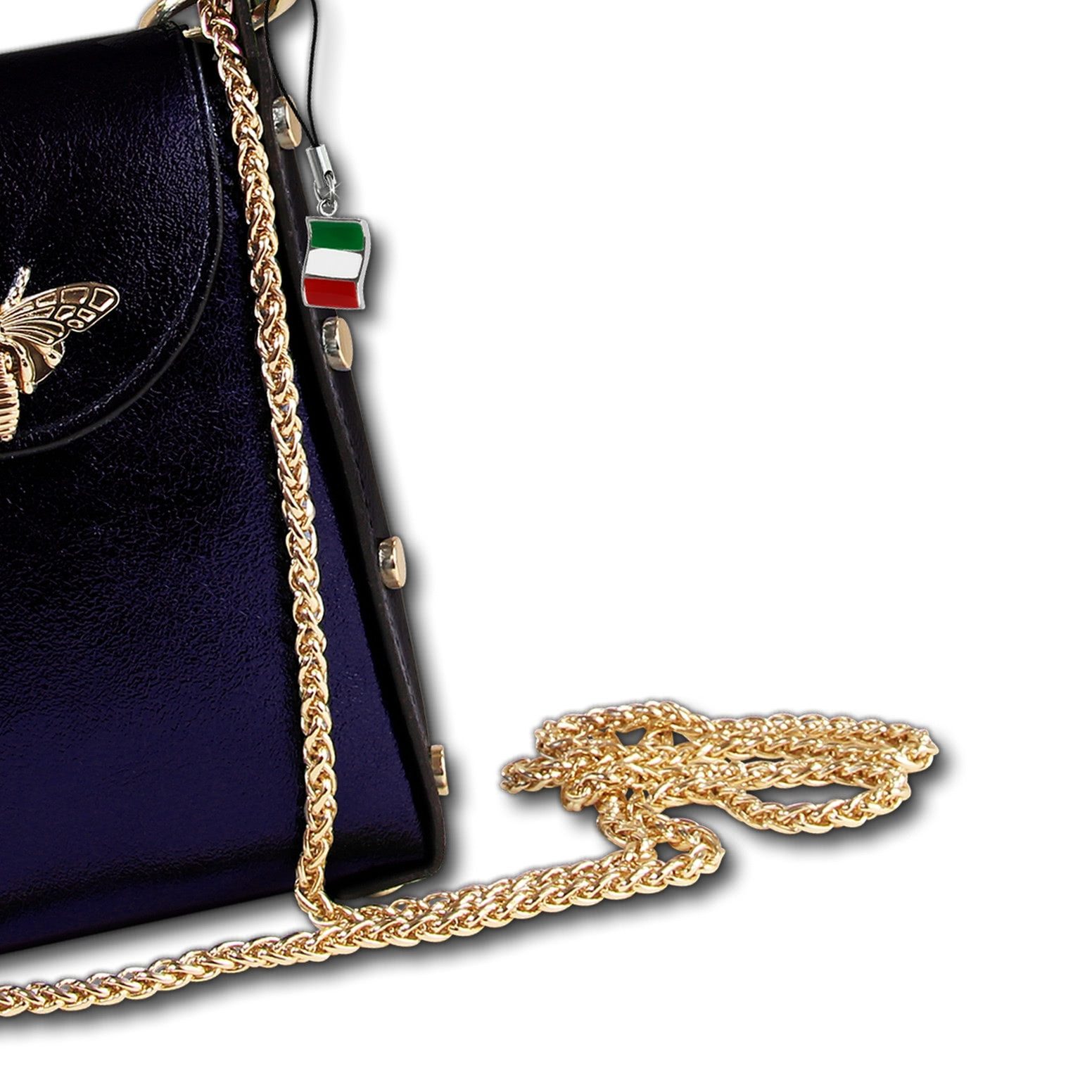 FLORENCE Umhängetasche Florence Tasche lila Leder (Umhängetasche), Damen Leder Umhängetasche, lila ca. 13cm