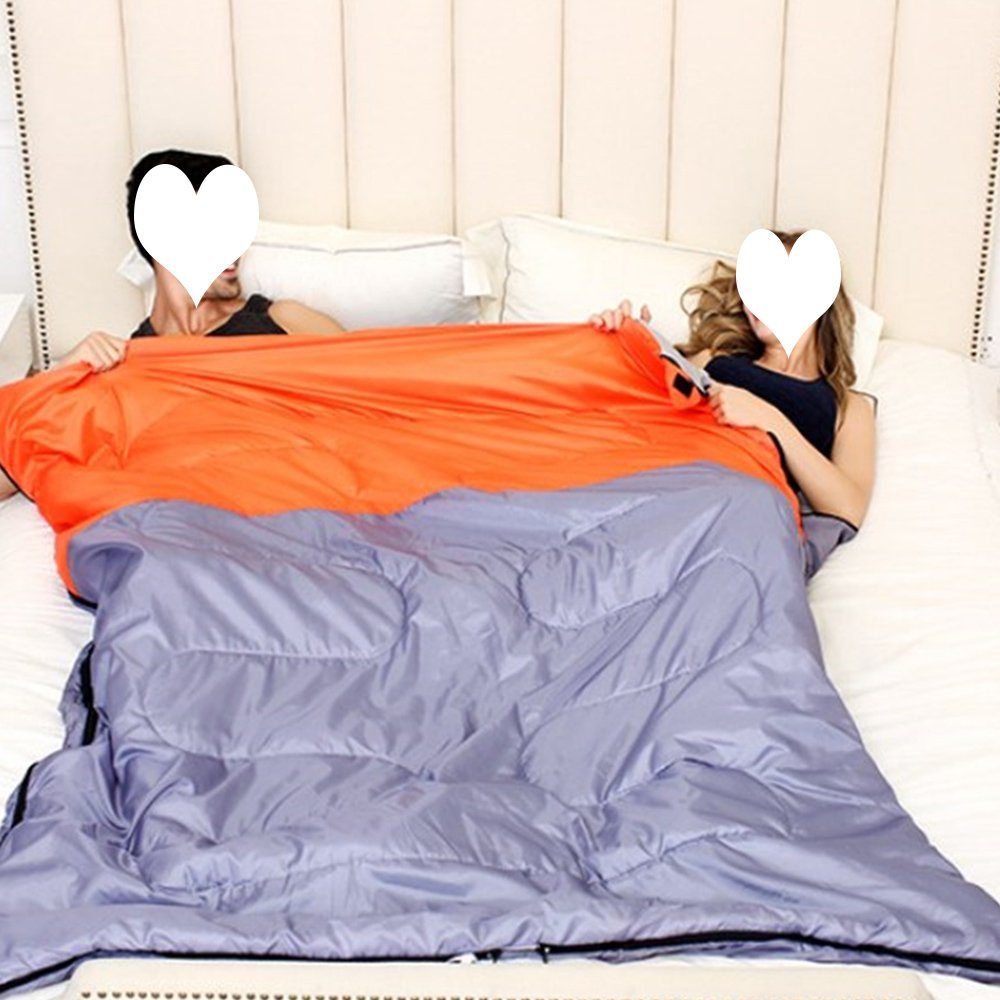 Dekorative Deckenschlafsack Schlafsack warmes Doppelschlafsack, Herbst- und Winter-Campingschlafsack Camping, (1 Outdoor-Reisen 2,8KG orange tlg), Wandern, für