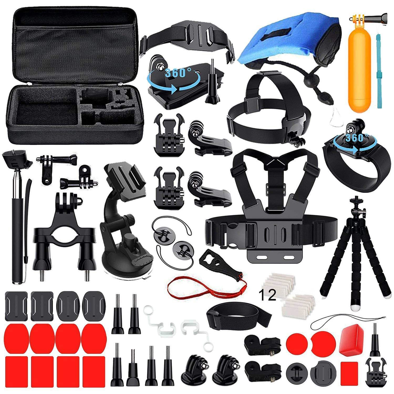 HOMELIVE Handmuskeltrainer 69-in-1-Zubehör-Set Fit Xiaomi Akaso Crosstour Apeman Action Kamera (1-St)