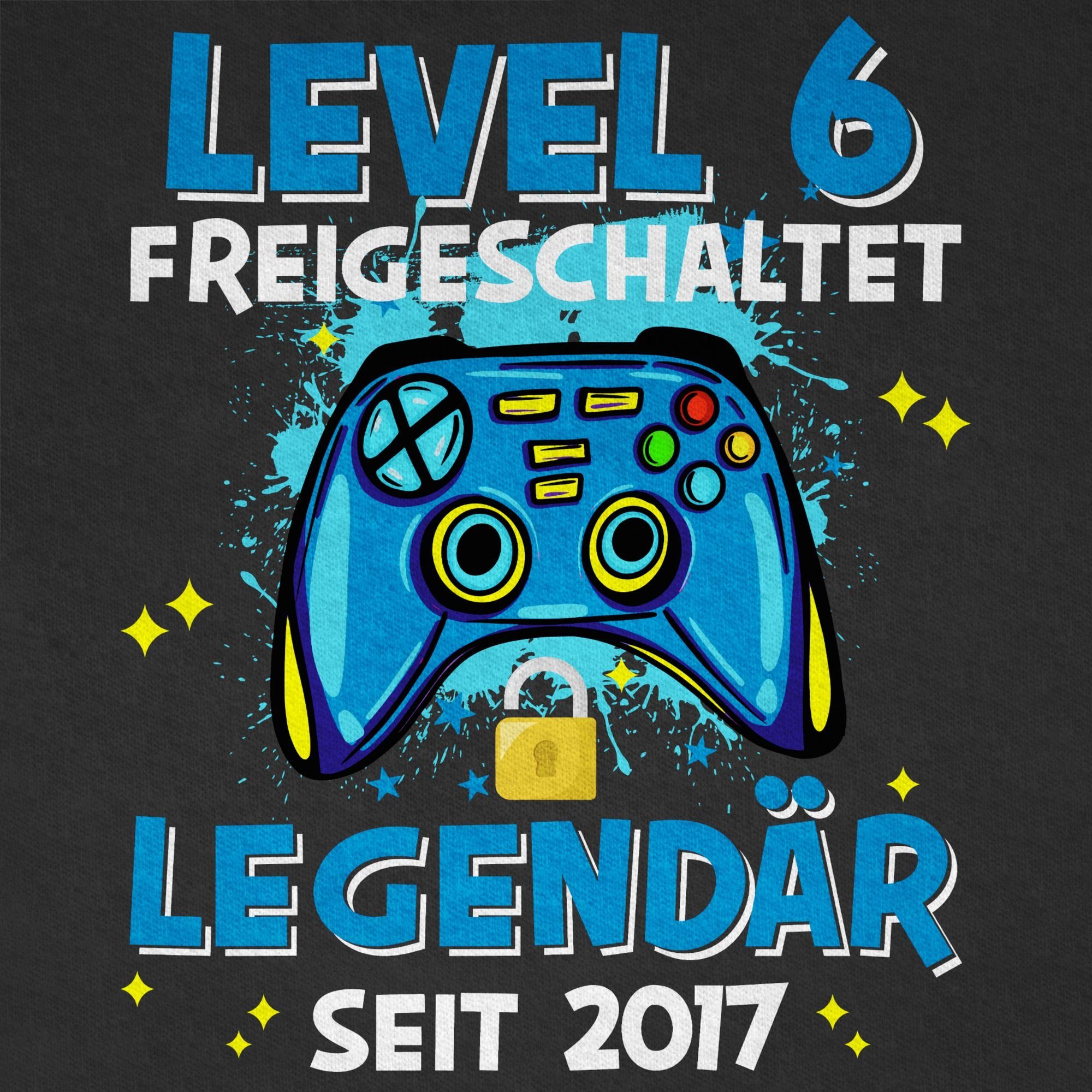 2017 Schwarz Geburtstag freigeschaltet Shirtracer seit Level Legendär 02 6 6. T-Shirt