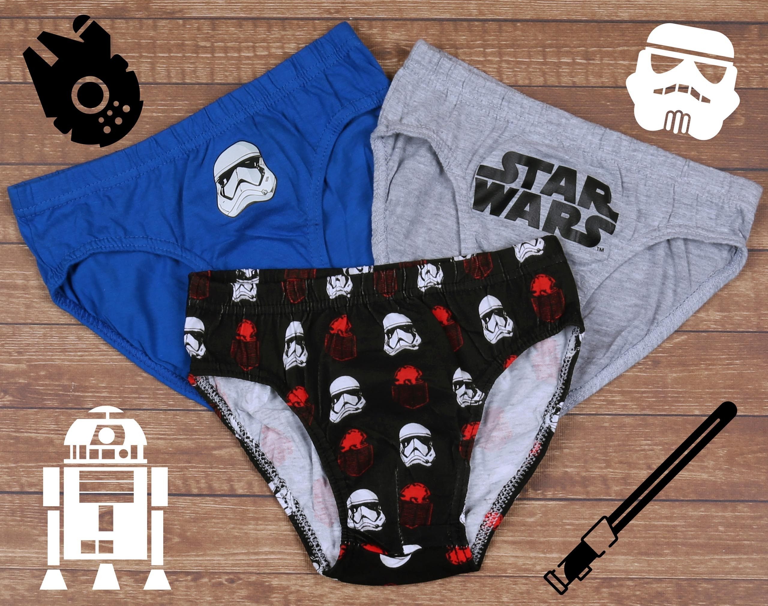 Star Wars Pagenschlüpfer Graue, blaue, schwarze Unterhosen für Jungen STAR WARS 5 Jahre