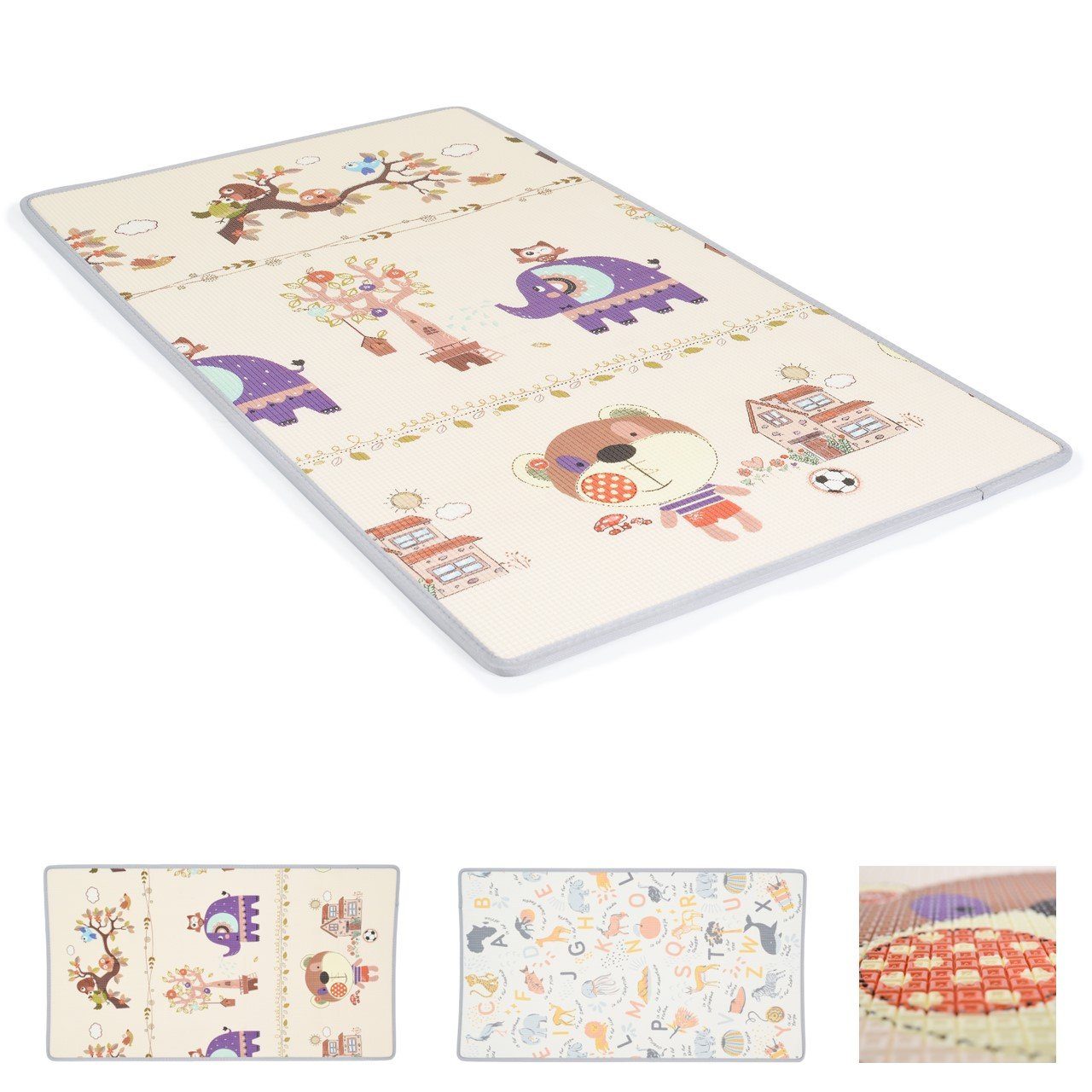 Moni Spielmatte Spielmatte doppelseitig (1-St), 180 x 100 cm zum Aufrollen wasserdicht rutschfest