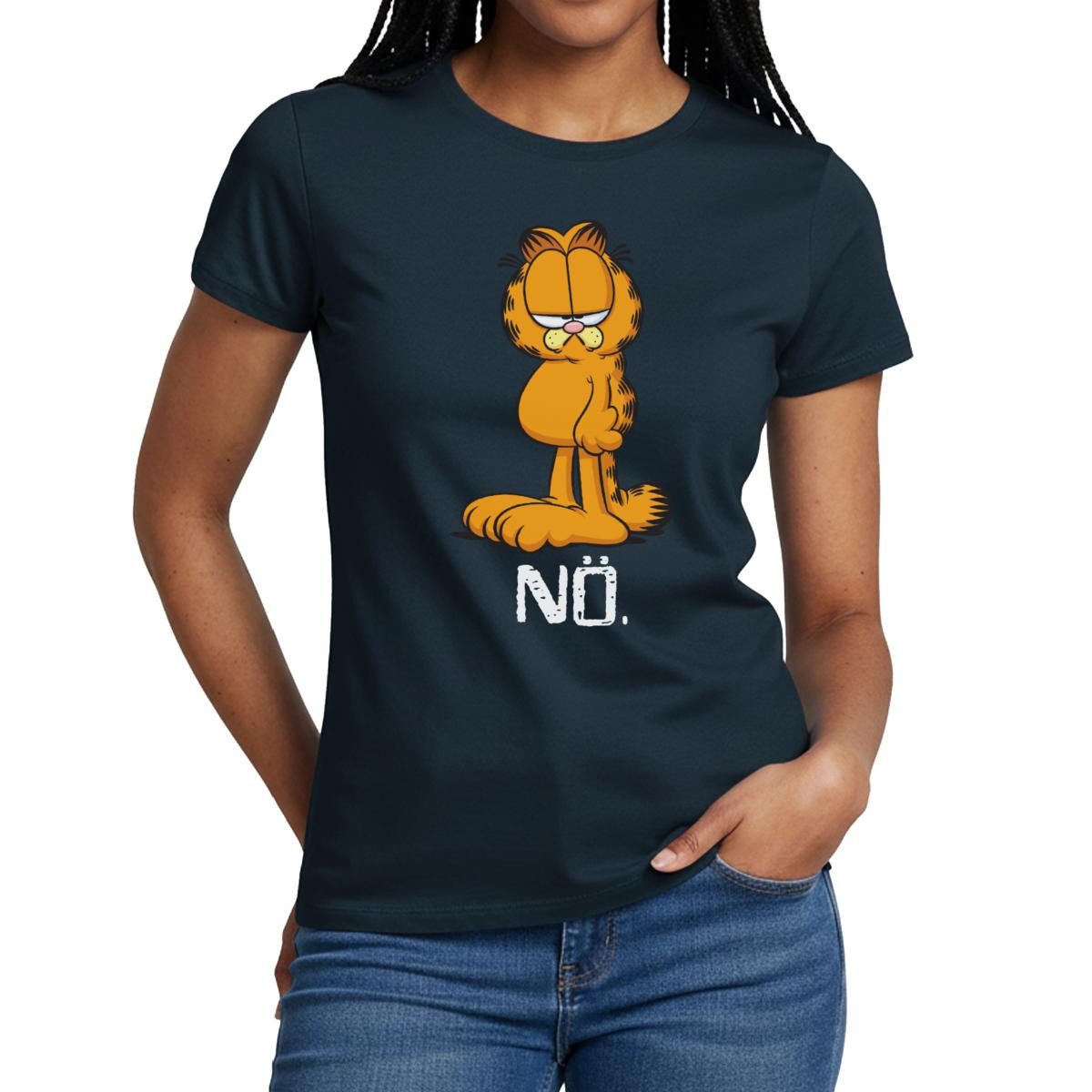 Spreadshirt T-Shirt Garfield Nö Nein Kein Bock Lustig Frauen T-Shirt (1-tlg)