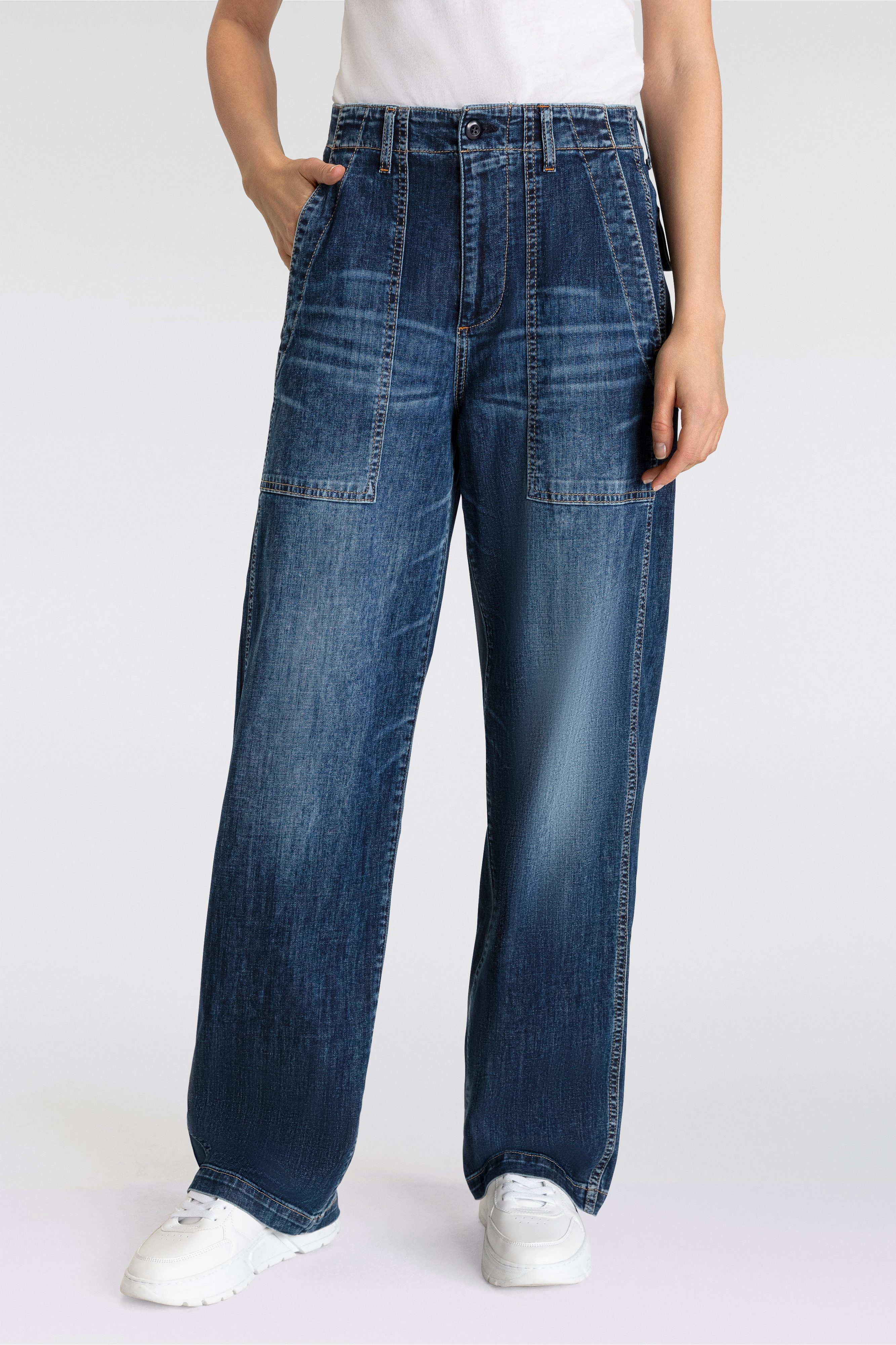 Herrlicher 5-Pocket-Jeans Fatique Women Wide Recycled günstig online kaufen