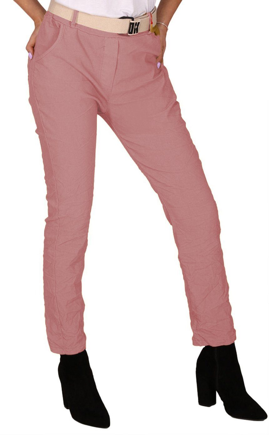 Charis Moda Chinohose Chinohose mit Gürtel