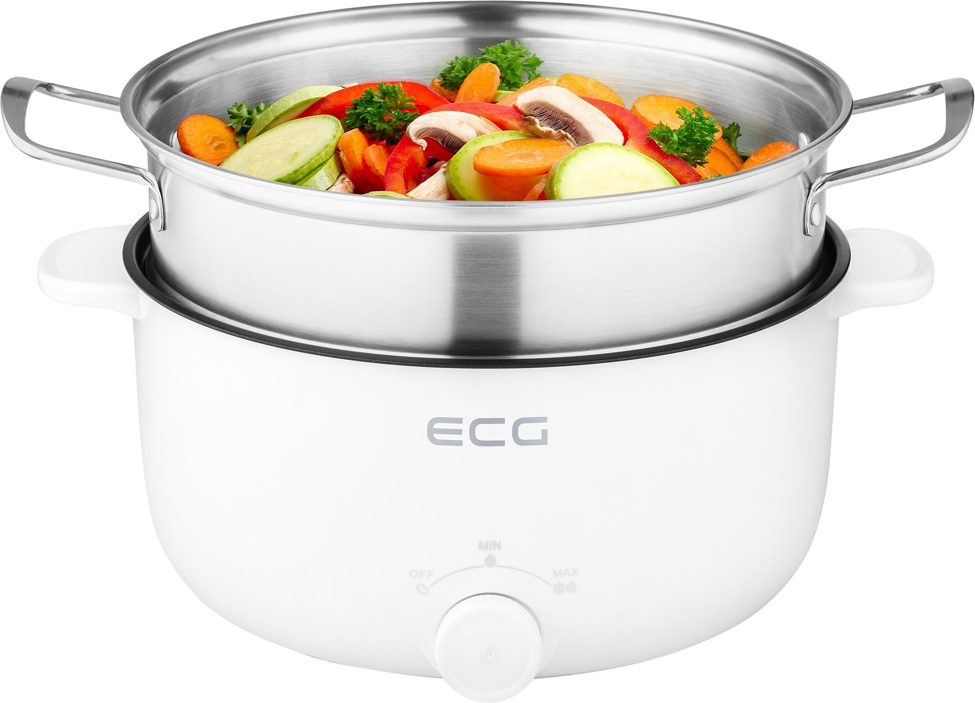 ECG Kochtopf EH 1886 Double, Edelstahl, Kunststoff, Eine neue Art zu kochen, ohne dass man einen Herd braucht